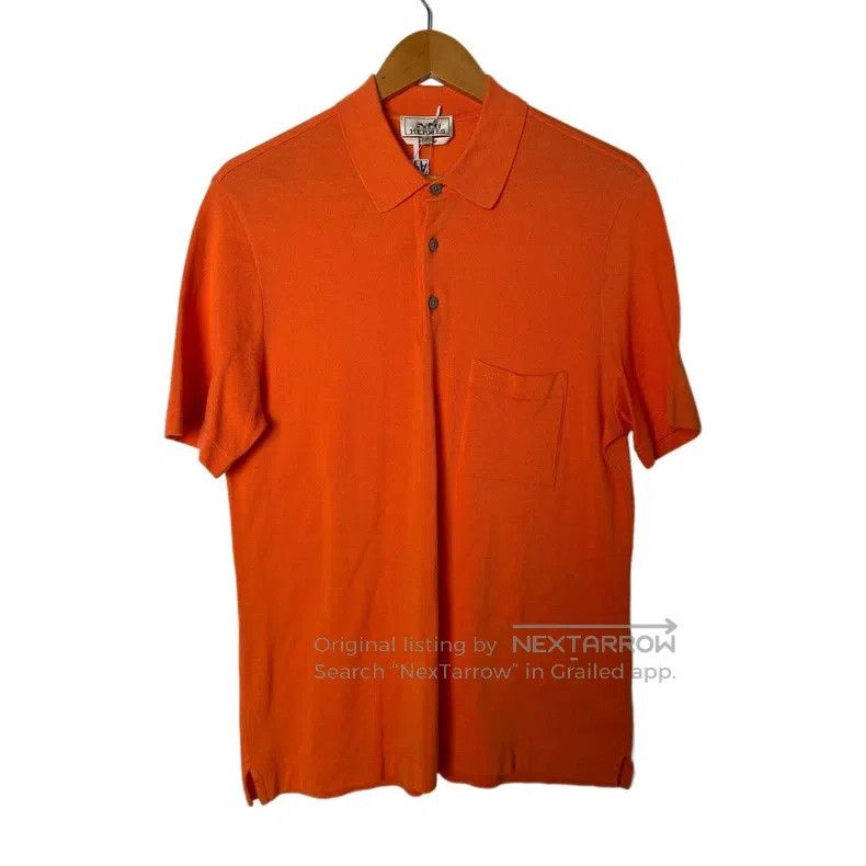 Hermes Hermes Orange Knit Polo Shirt Size M / US 6-8 / IT 42-44 - 1 Thumbnail