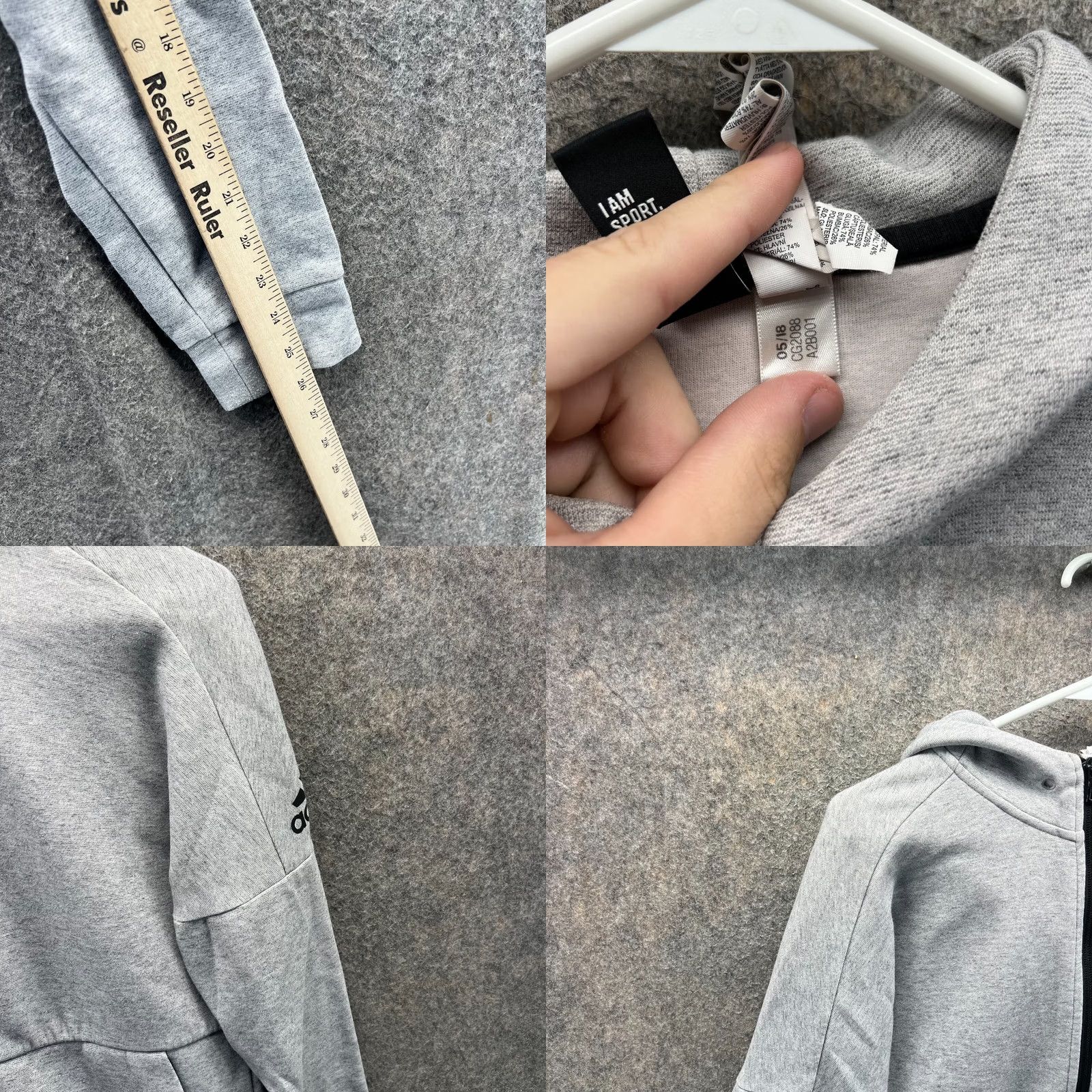 Adidas Adidas Jacket Women Small Heather Gray Full Zip ID Stadium Hoodie Fleece Trefoil Size S / US 4 / IT 40 - 8 Thumbnail