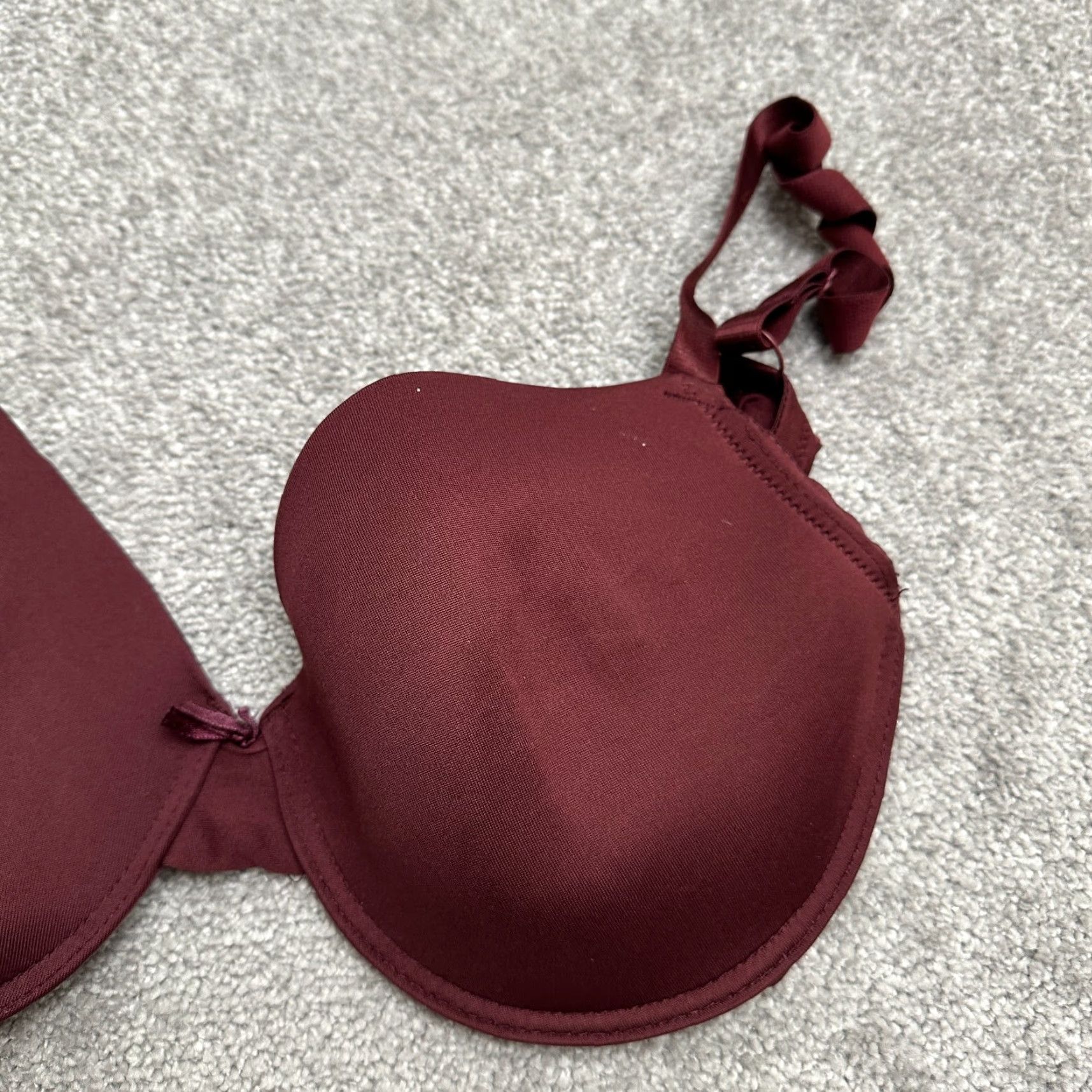 Vintage VINTAGE Prima Valentina Push Up Bra Women 38DD Maroon Padded Underwired Adjustable Strap 38DD Red Womens Bra Size ONE SIZE - 5 Thumbnail