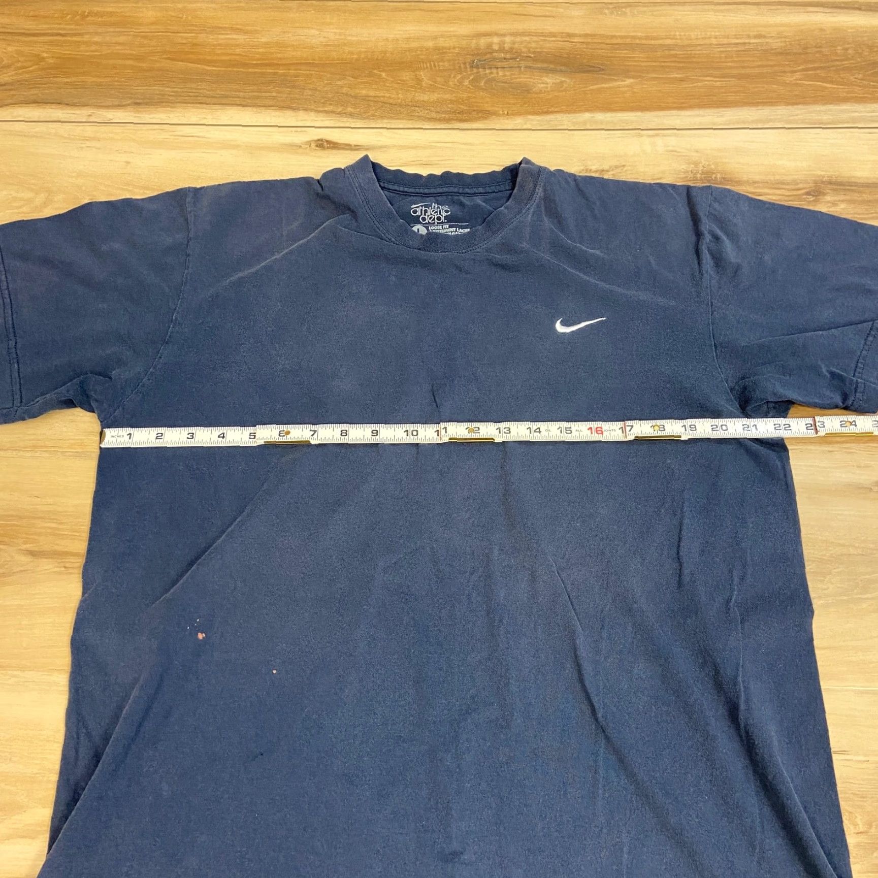 Nike Nike Shirt Mens L Navy Blue Tee Embroidered Swoosh Athletic Dept Size US L / EU 52-54 / 3 - 5 Thumbnail