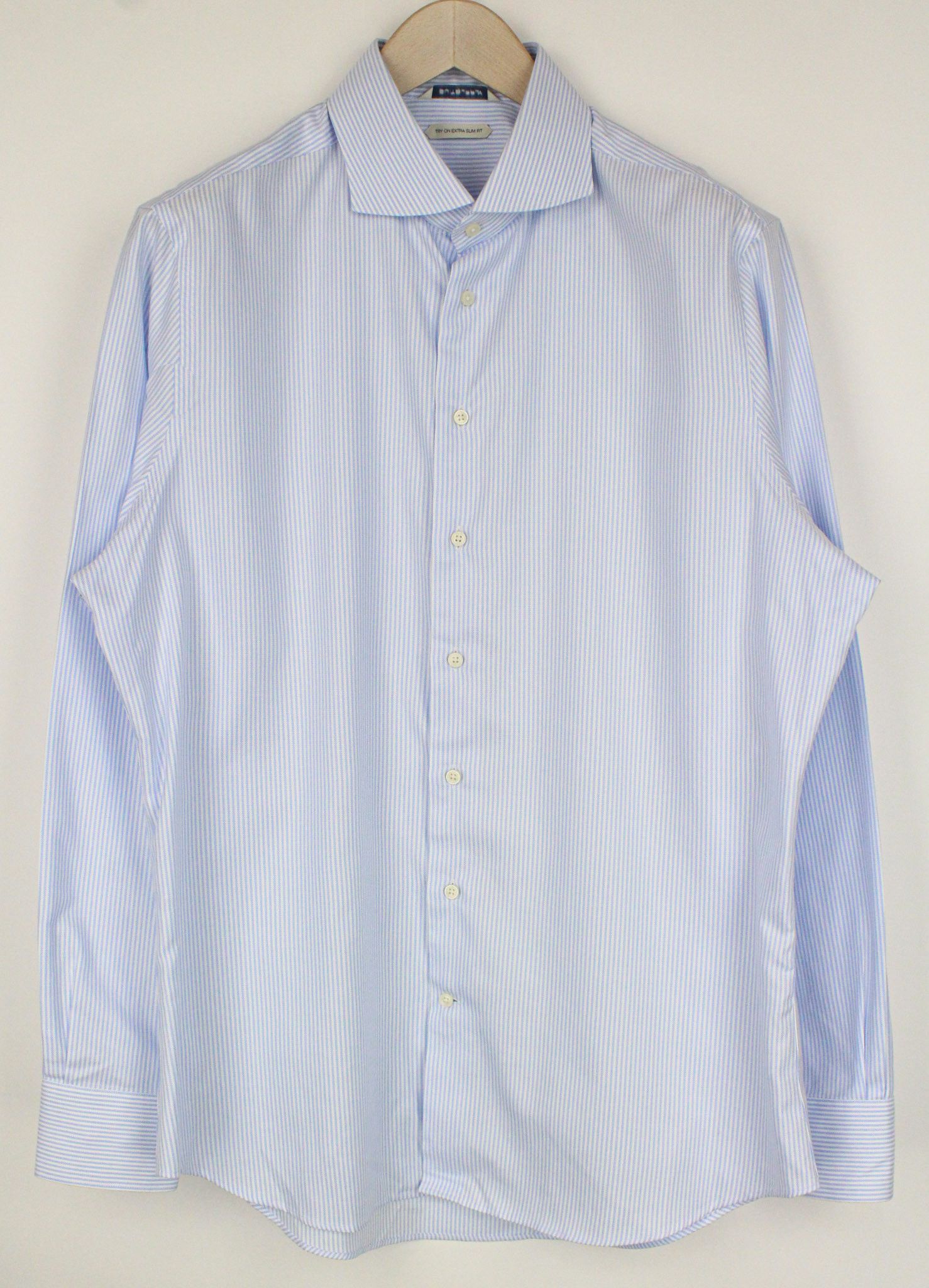 Suitsupply 43/17 Blue Cotton Striped Classic 72594 Size 42R - 1 Thumbnail