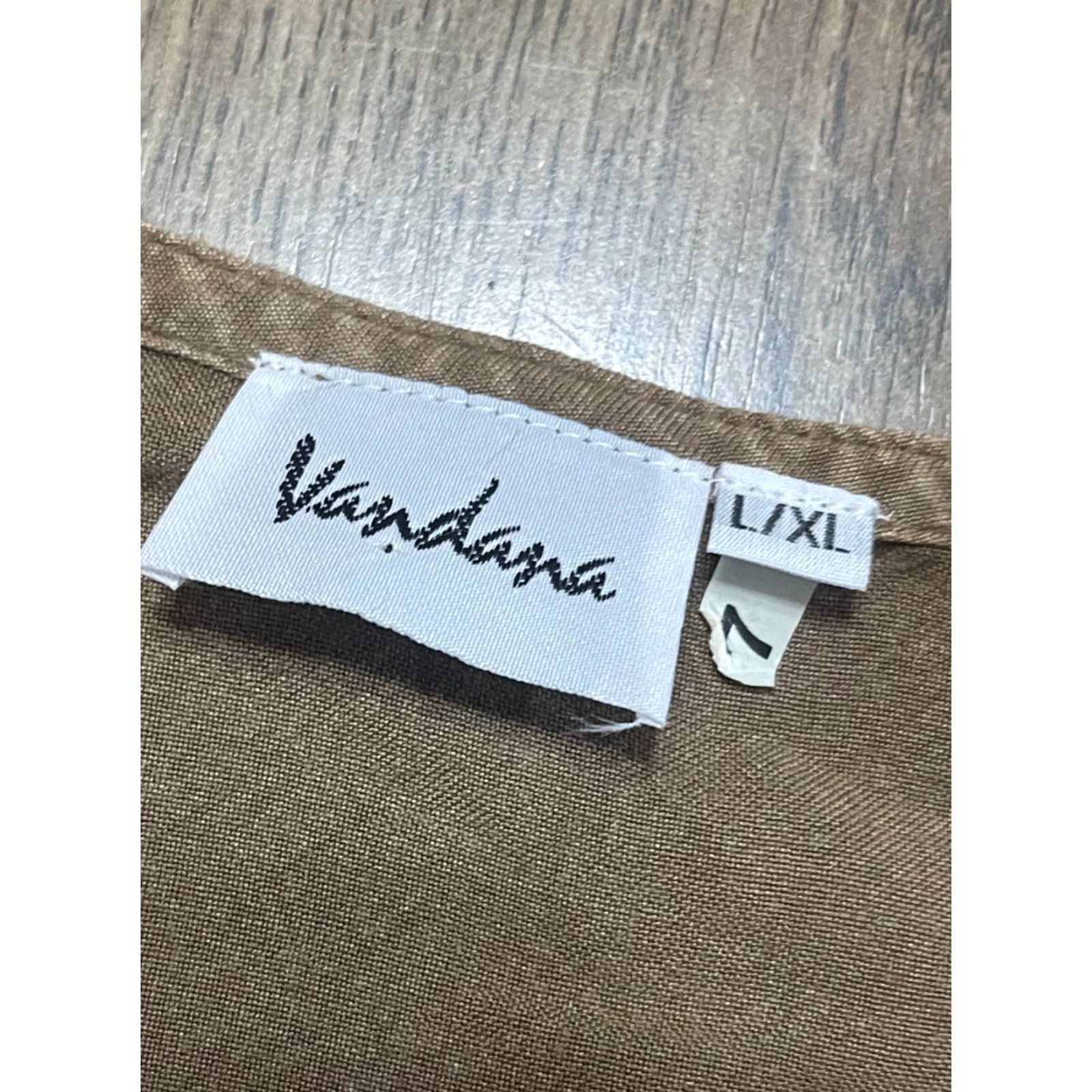 Vintage Vandana Blouse Women's L/XL Brown Long Sleeve Button Up V-neck Shirt Ladies Modern Fall Spring Summer Size L / US 10 / IT 46 - 5 Thumbnail