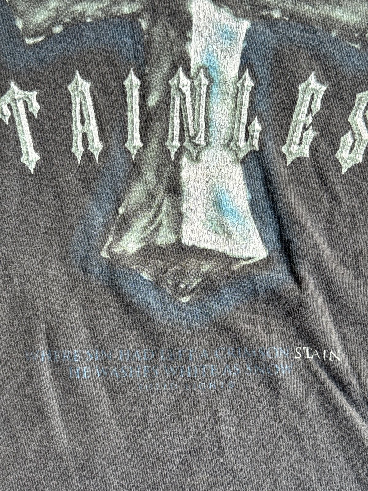 Vintage *RARE*VTG RELIGION GOD STAINLESS CROSS CHROME VIBE FADED TEE Size US XXL / EU 58 / 5 - 3 Thumbnail