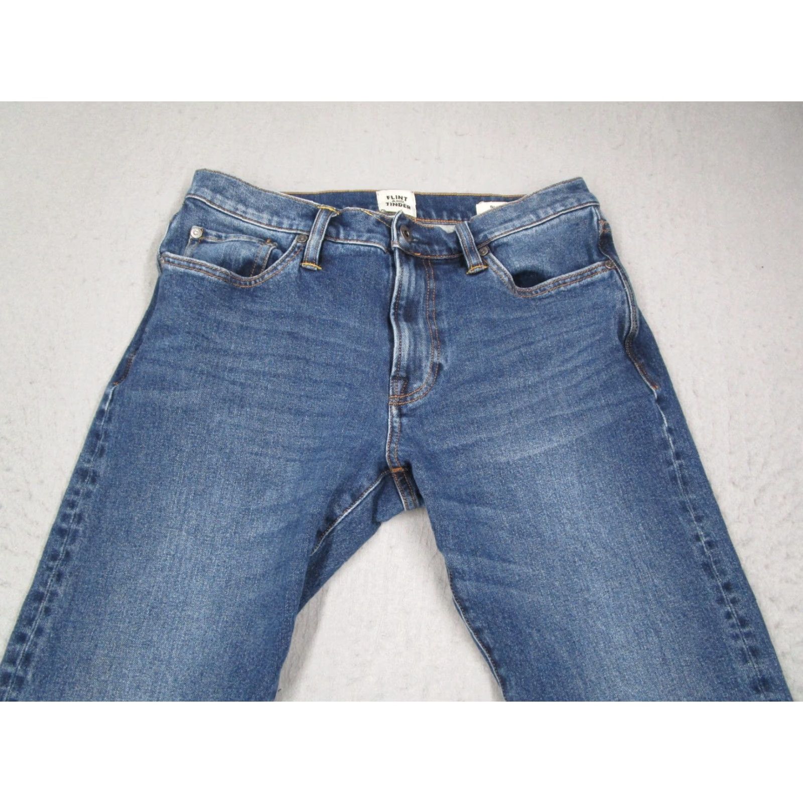 Flint And Tinder Flint and Tinder Jeans Mens Slim Blue 29 5 Pocket Stretch Denim Straight Zip Fly 29x30 Regular Size US 29 - 2 Thumbnail