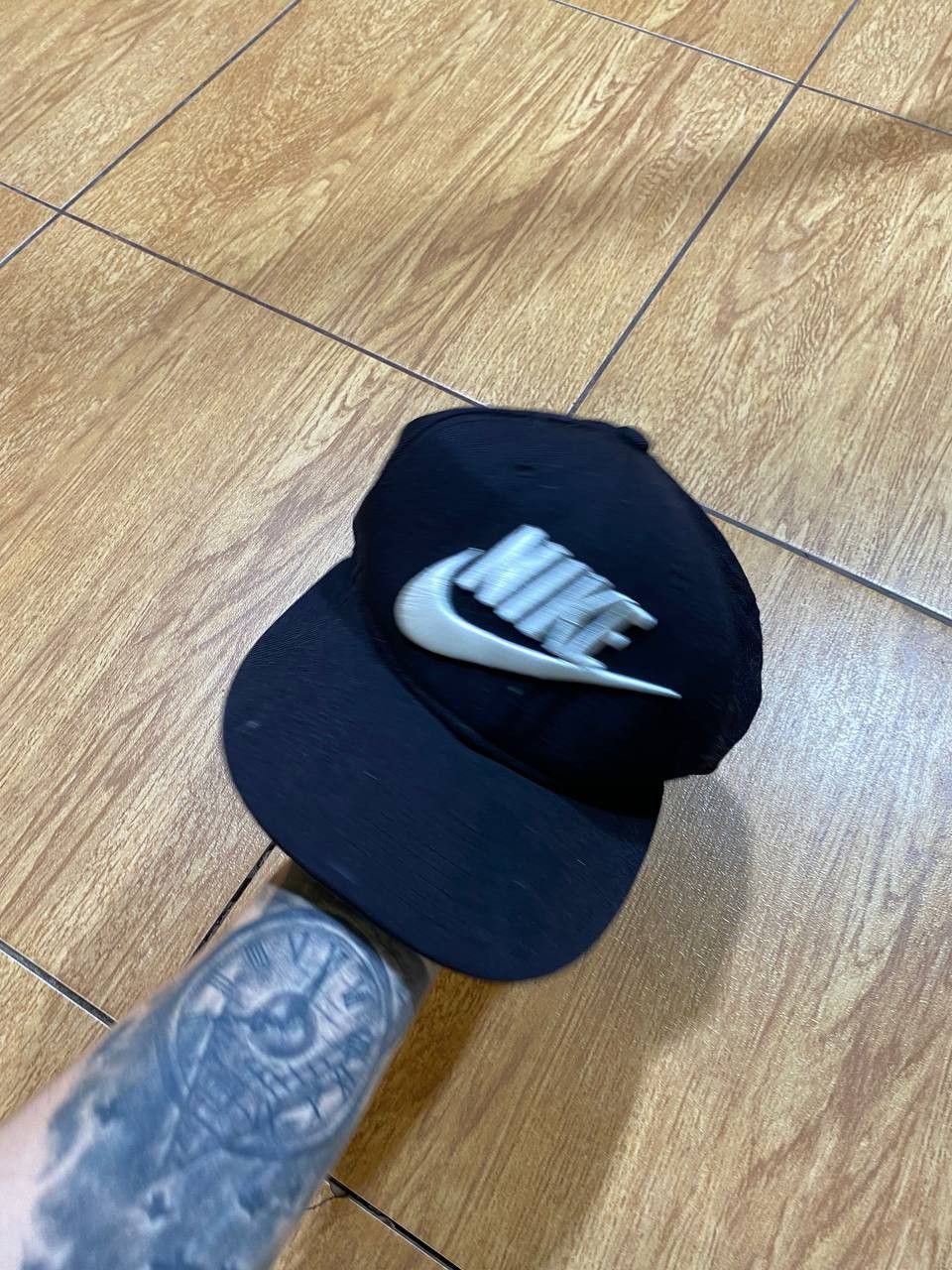 Nike Hats Nike Cap vintage streetwear black big logo Y2K Size ONE SIZE - 4 Thumbnail