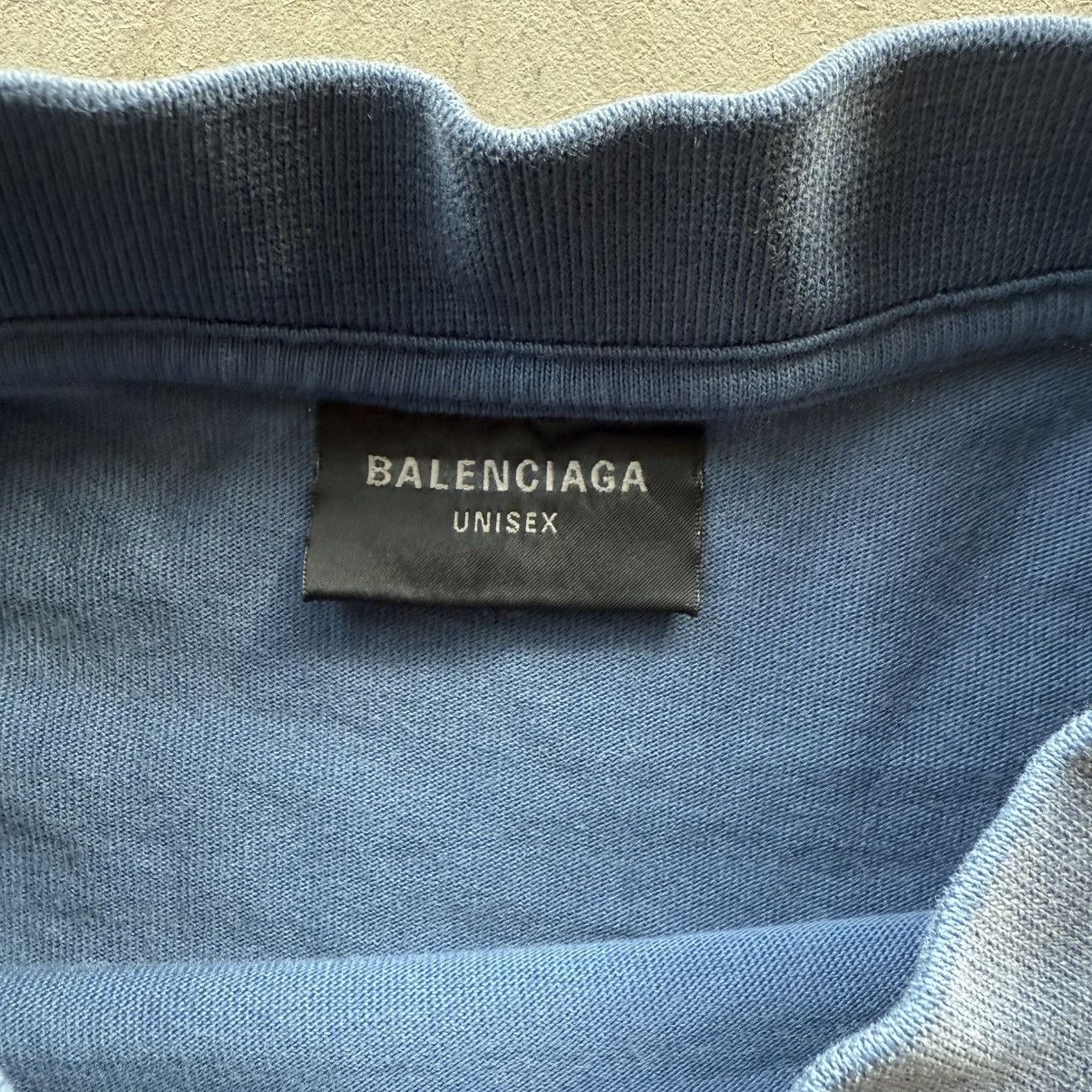 Balenciaga Balenciaga Hand Drawn Logo T-shirt Faded Blue Size US M / EU 48-50 / 2 - 5 Thumbnail