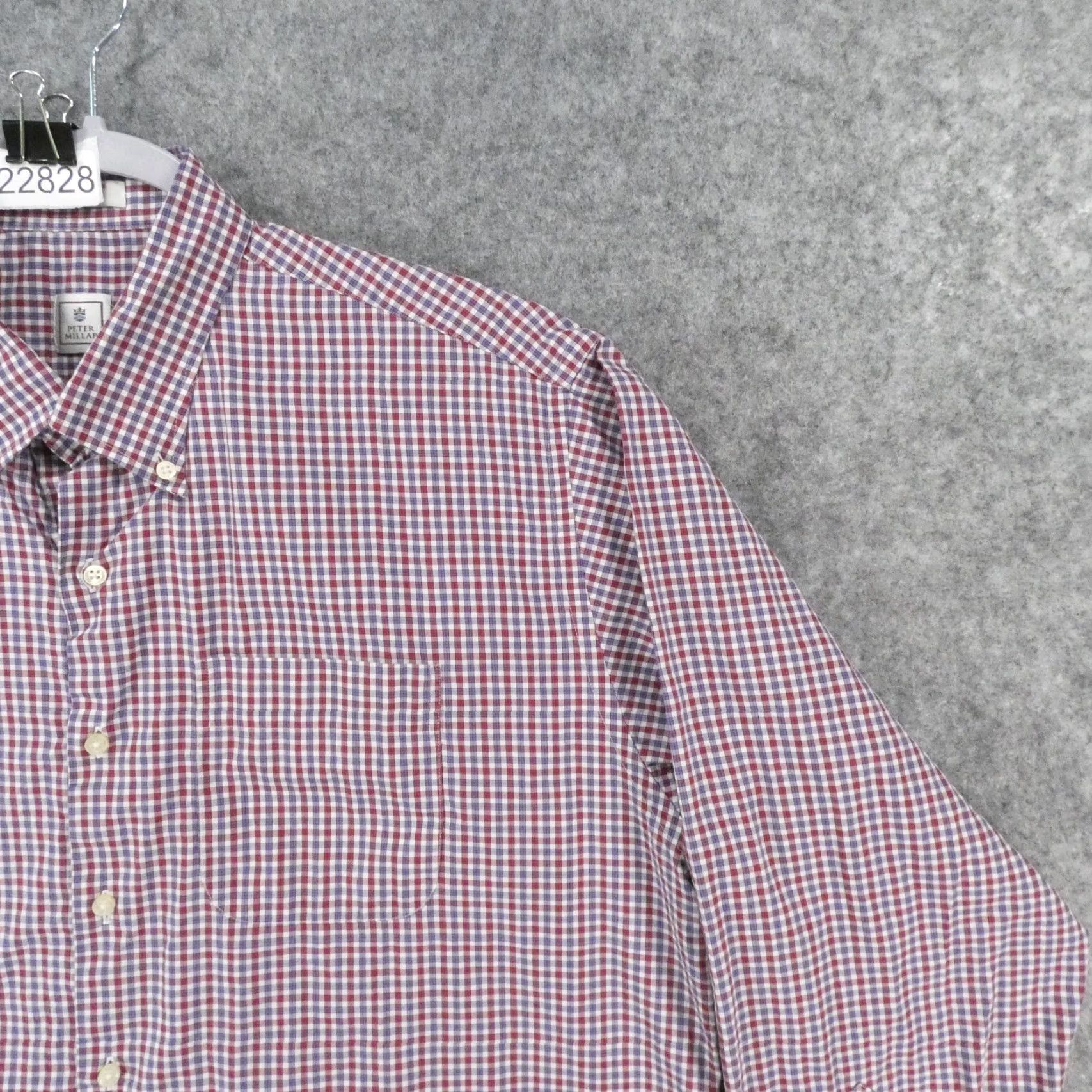 Peter Millar Peter Millar Shirt Mens XL Long Sleeve Button-Up Plaid Blue Red Size US XL / EU 56 / 4 - 6 Thumbnail