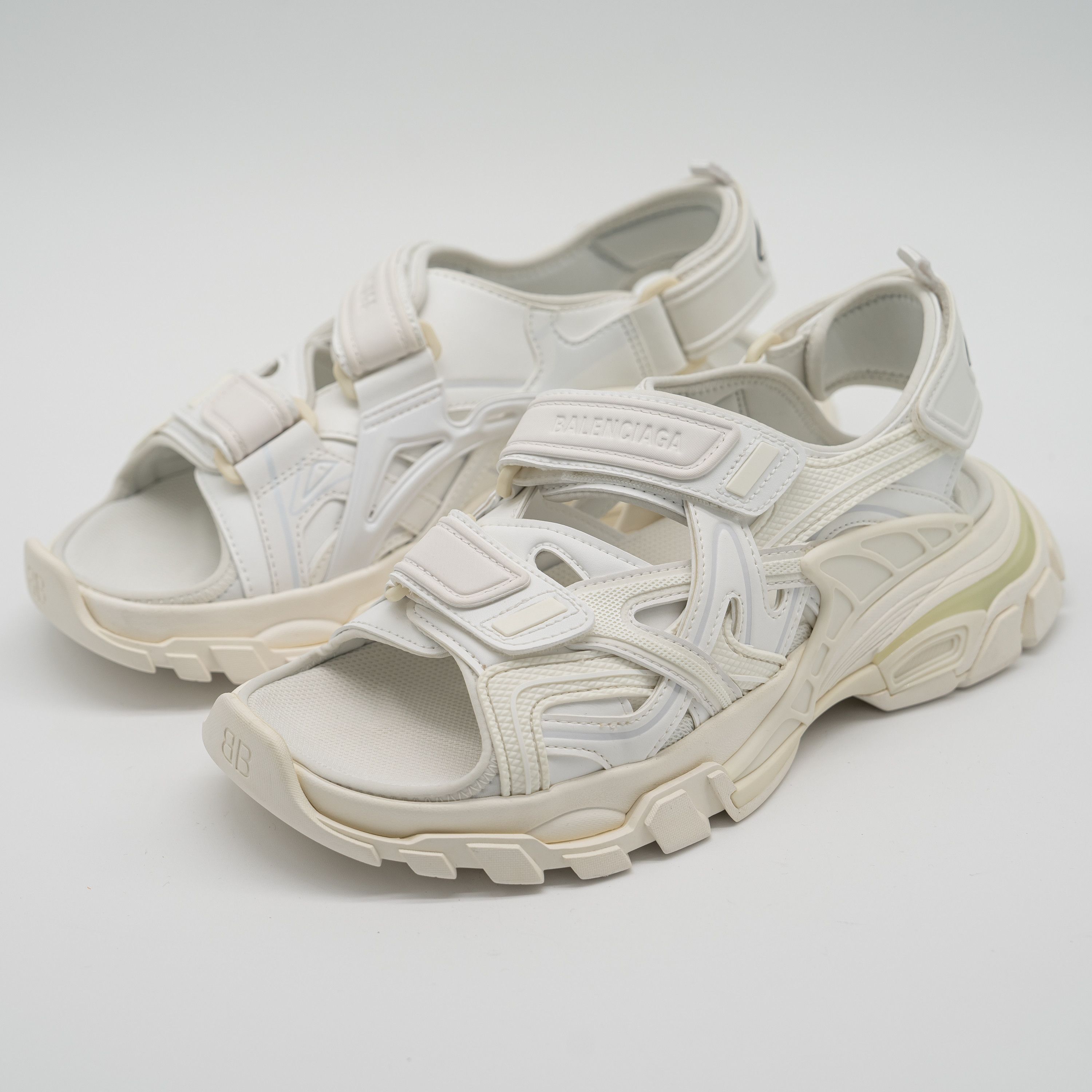 Balenciaga 39 - Balenciaga Track Sandals Triple White Straps Size US 9 / IT 39 - 1 Thumbnail