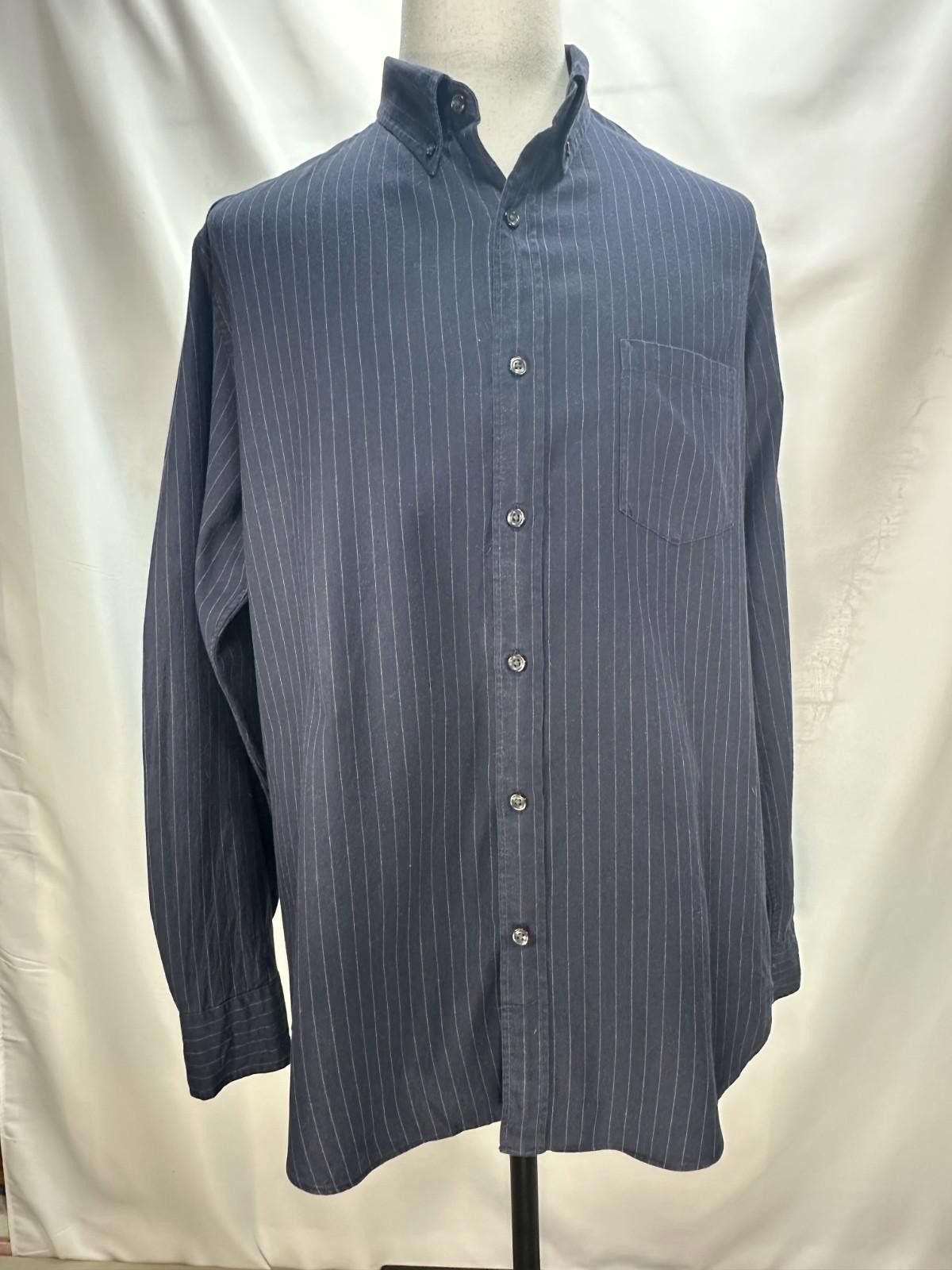 J.Crew J. Crew Pinstripe 100% Cotton Button Down Shirt Black Men XL Size US XL / EU 56 / 4 - 1 Thumbnail