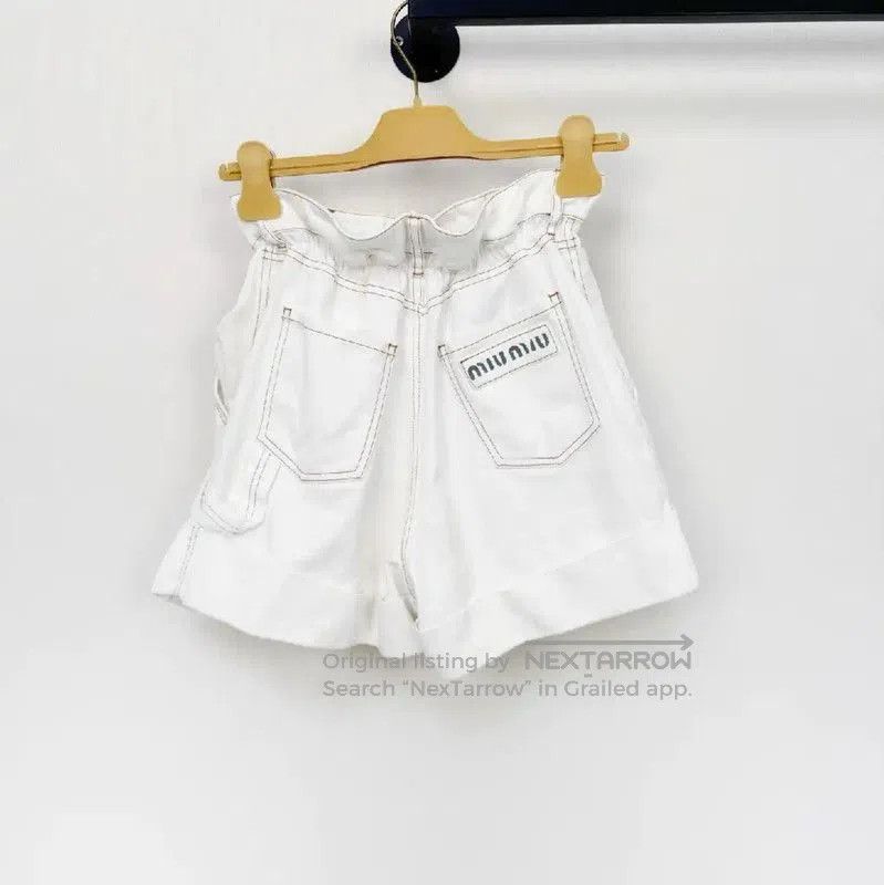 Miu Miu Miu Miu White Cotton Women's Shorts . Size 23" - 2 Thumbnail