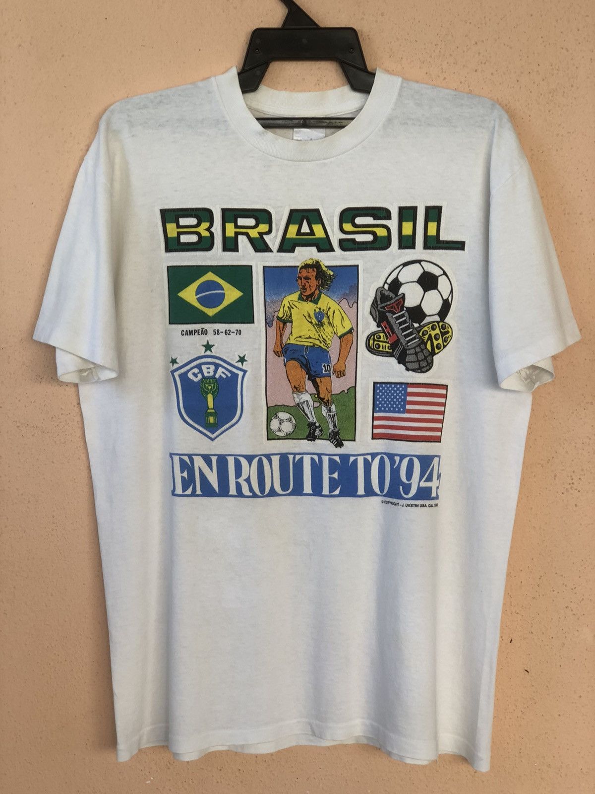 Other Vintage 90s BRASIL Route To 94 Football Tee Size US L / EU 52-54 / 3 - 1 Thumbnail