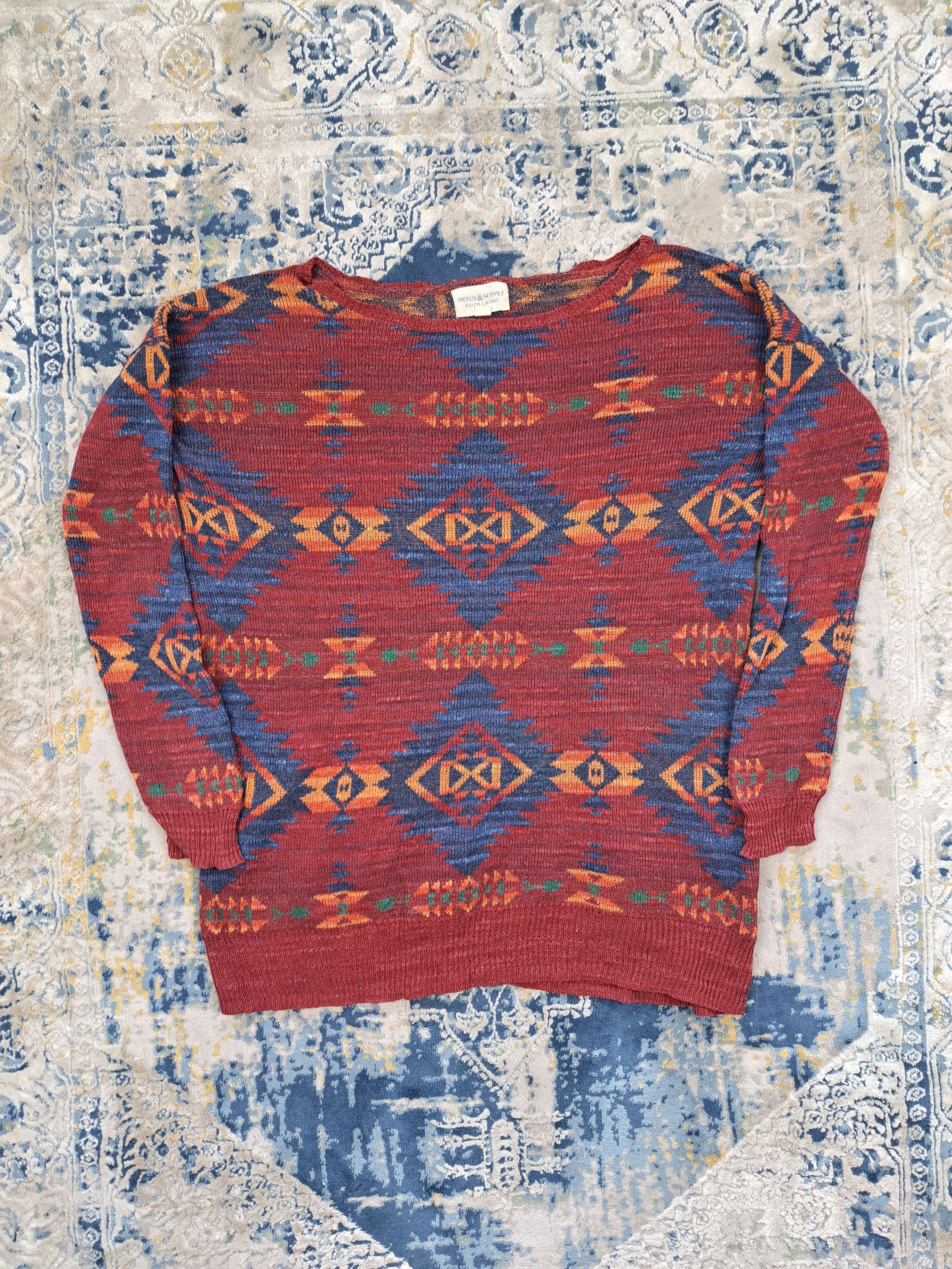 Denim & Supply Ralph Lauren × Native Ralph Lauren Denim Supply Aztec Navajo Fullprint Sweater Size US S / EU 44-46 / 1 - 1 Thumbnail
