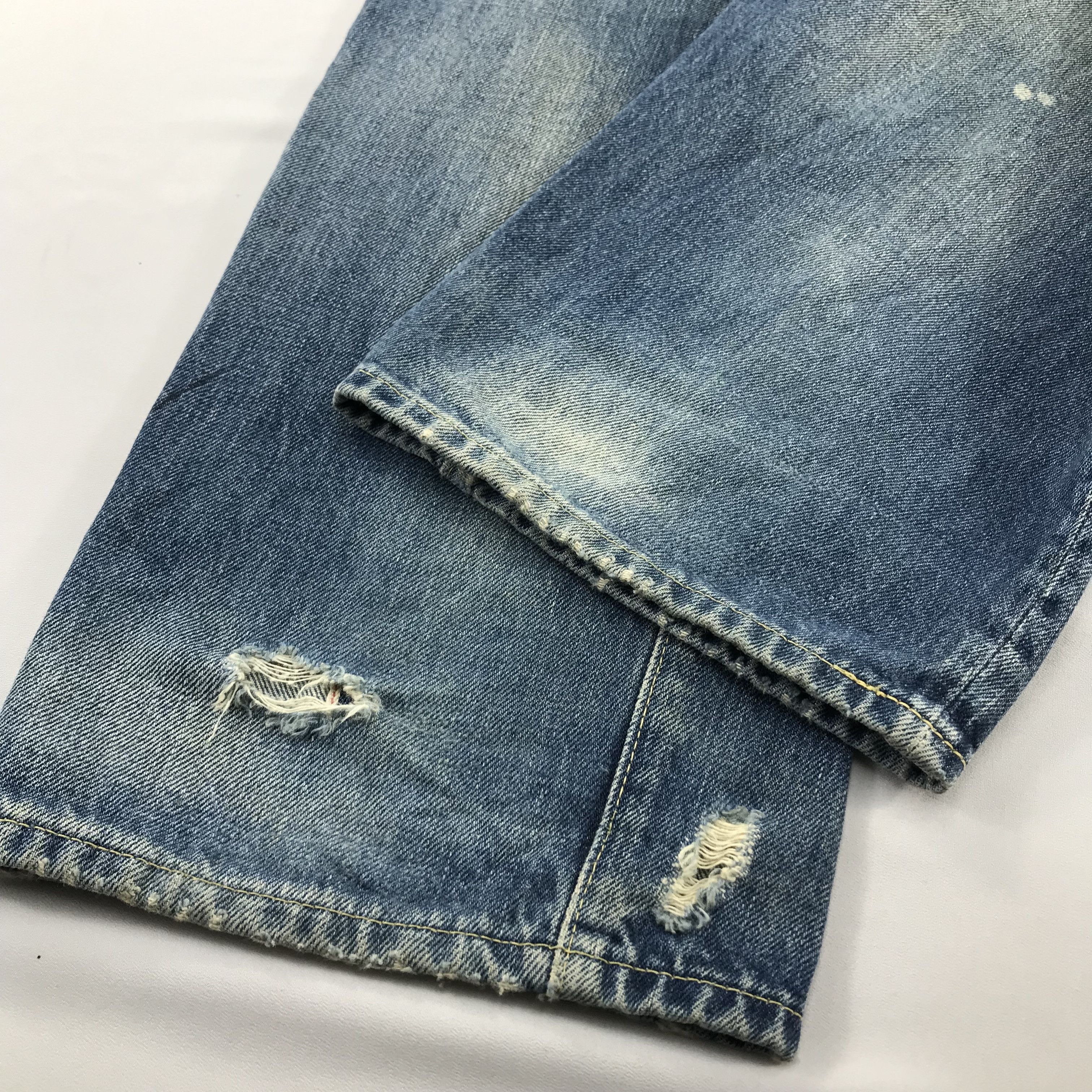 Levi's Vintage Levis 501 Redline Sun Fade Distress Denim KJ3471 Size US 33 - 6 Thumbnail