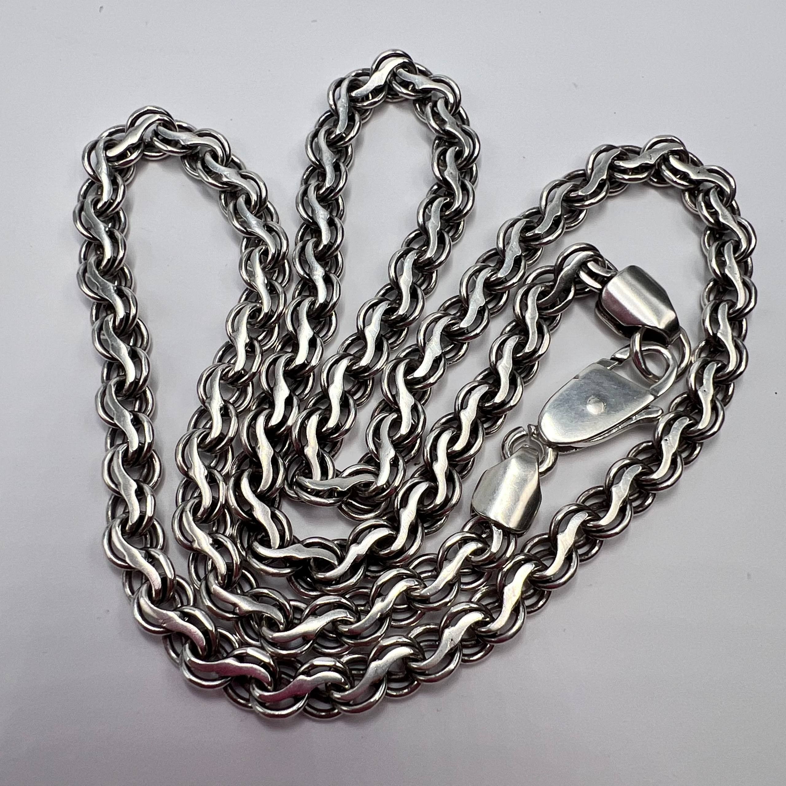 Sterling Silver Vintage Sterling Silver 925 Chain Necklace Mens 55cm 33g Size ONE SIZE - 1 Thumbnail