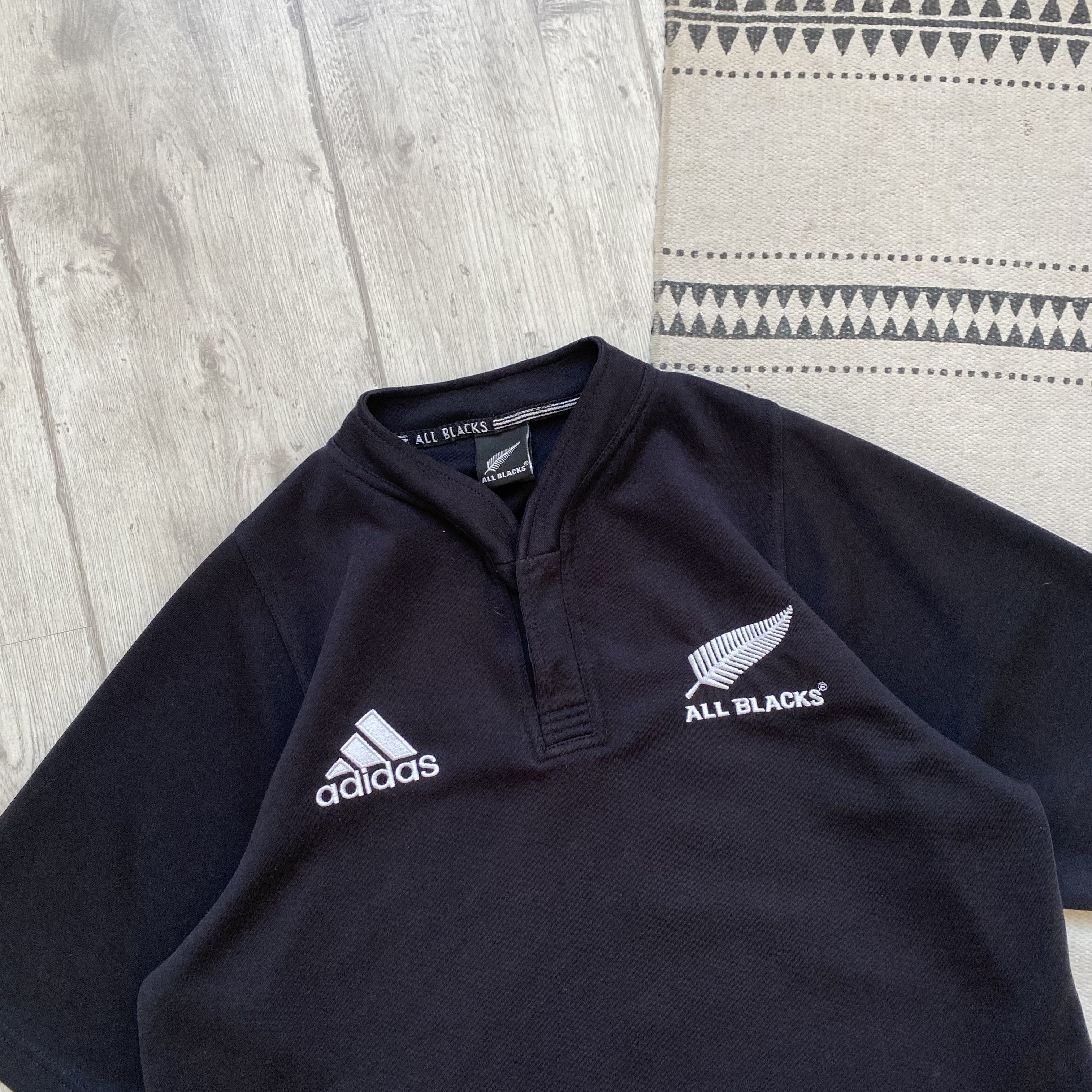 Adidas 🏈 Vintage 90s All black Adidas New Zealand rugby jersey Size US M / EU 48-50 / 2 - 2 Thumbnail