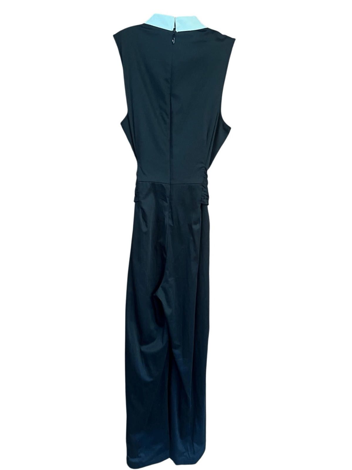 Designer NY & Co Sleeveless /Wide Leg jumpsuit Black/White L NWT Size 36" / US 14 / IT 50 - 2 Thumbnail
