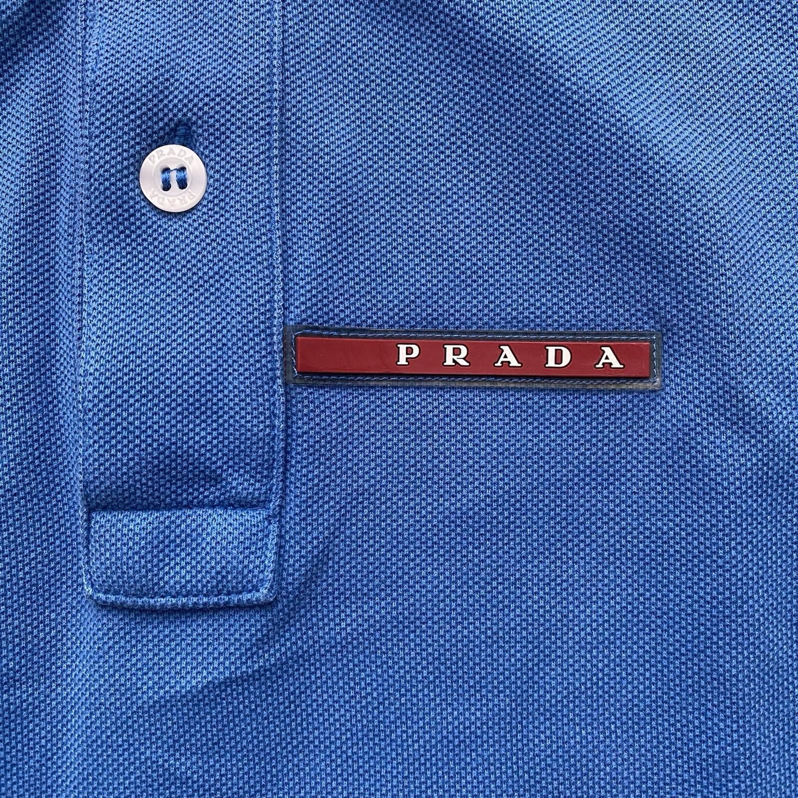 Prada Prada Red Tab Polo Shirt Size Medium Blue Size US M / EU 48-50 / 2 - 3 Thumbnail