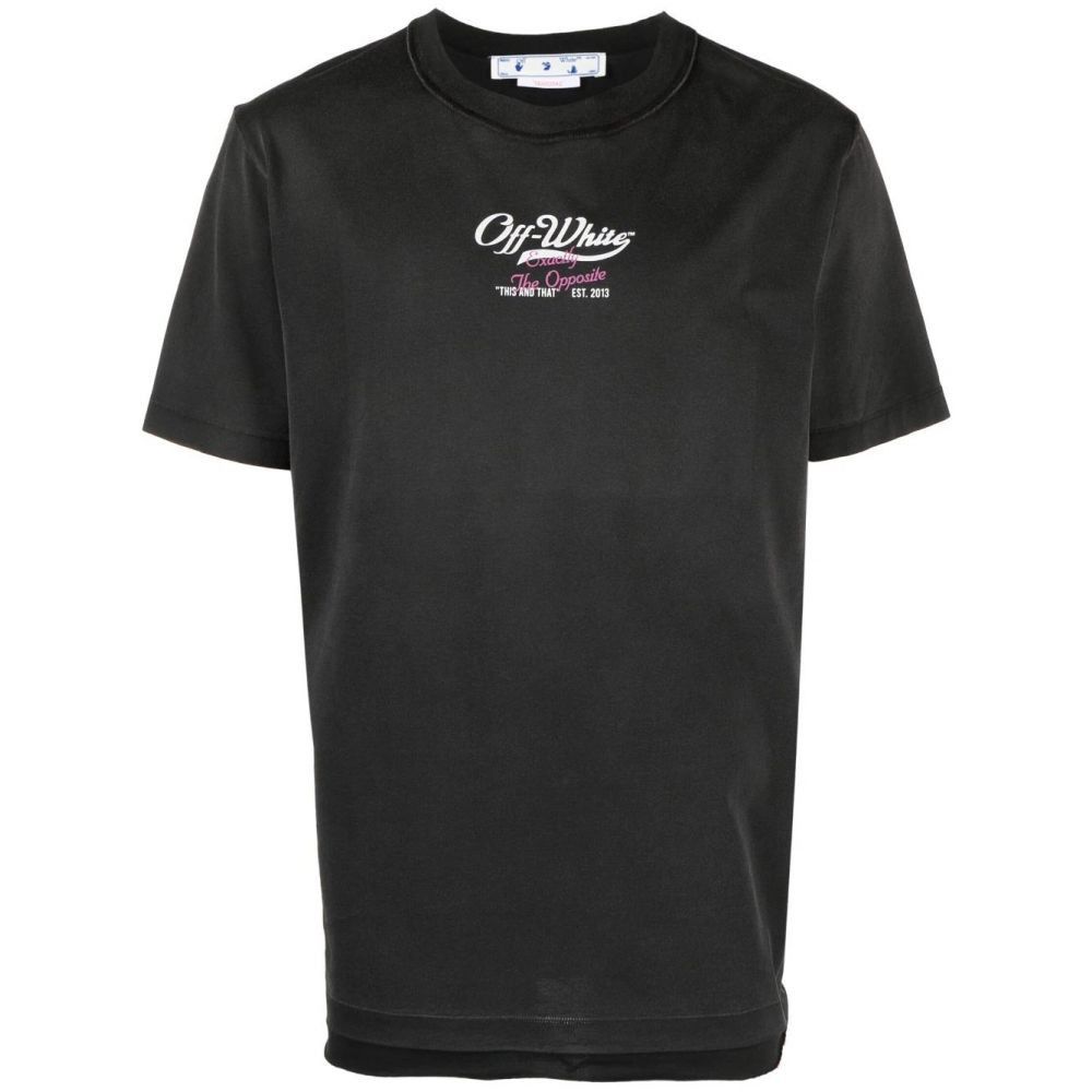 Off-White o1w1db10824 Wave Off Raw Slim S/S Tee in Black Size US L / EU 52-54 / 3 - 1 Thumbnail