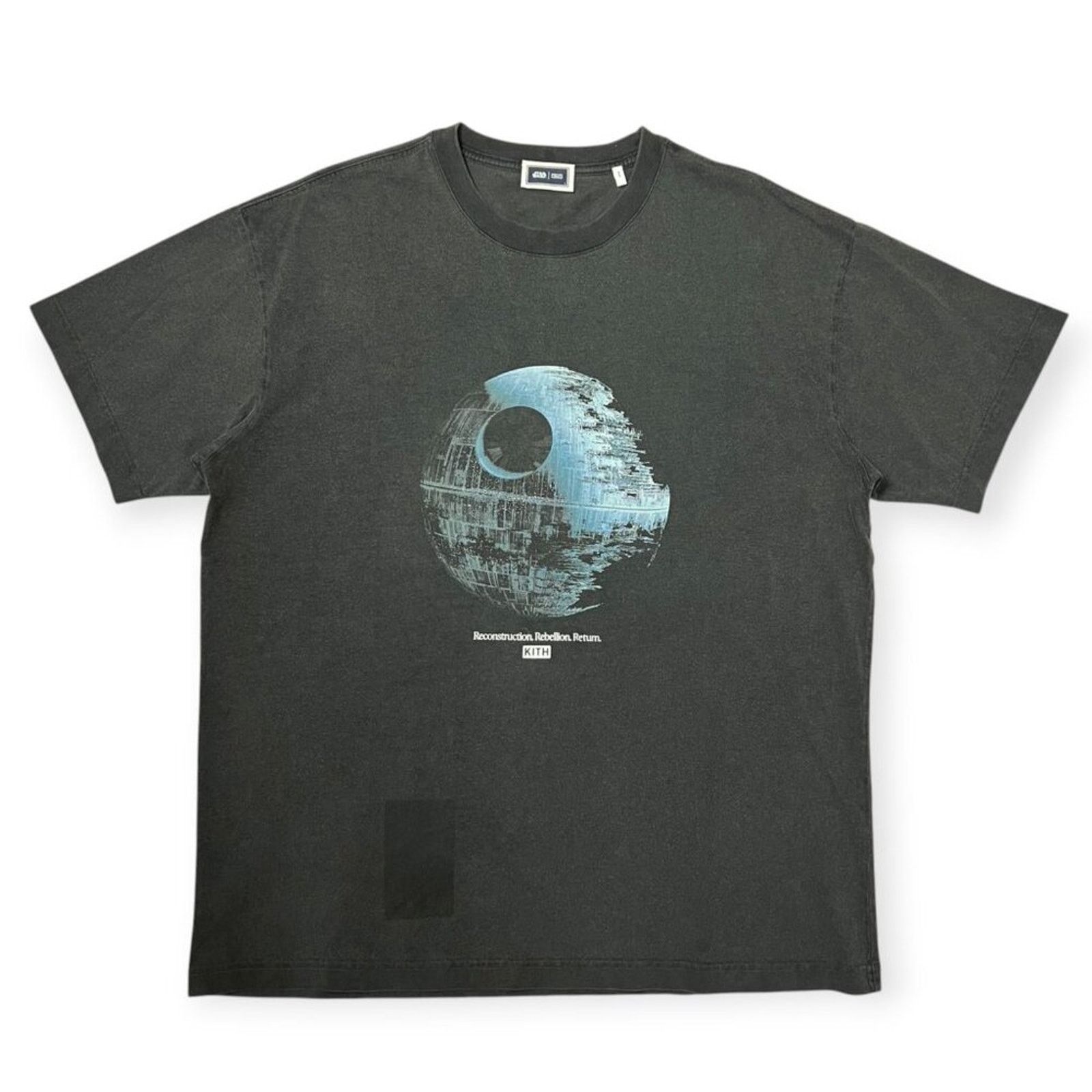 KITH × STAR WARS DEATH STAR TEE - BLACK KITH For Star Wars Death Star Vintage Tee (Online Exclusive