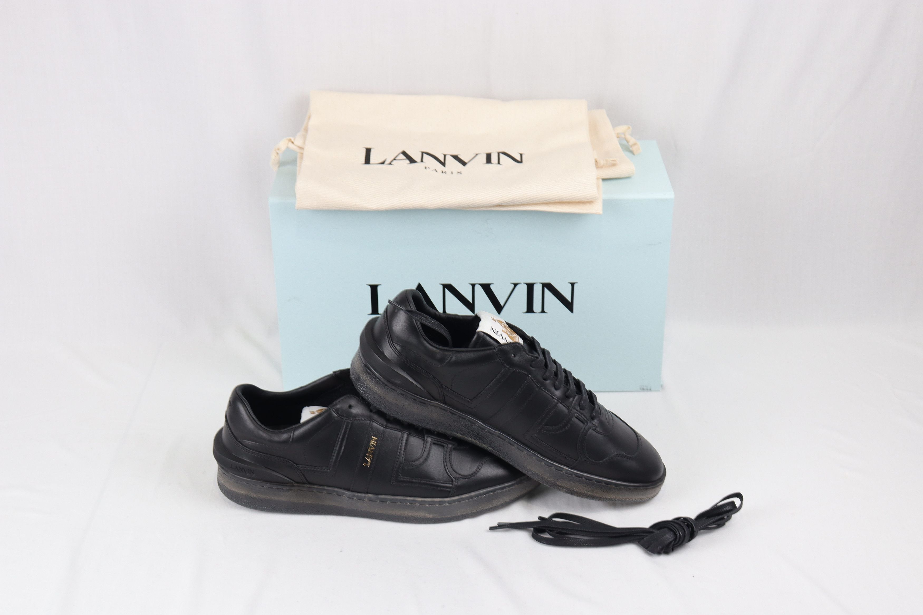 Lanvin o1rshd1 Clay Low Top Sneakers in Noir/Black/Nero Size US 9 / EU 42 - 3 Thumbnail