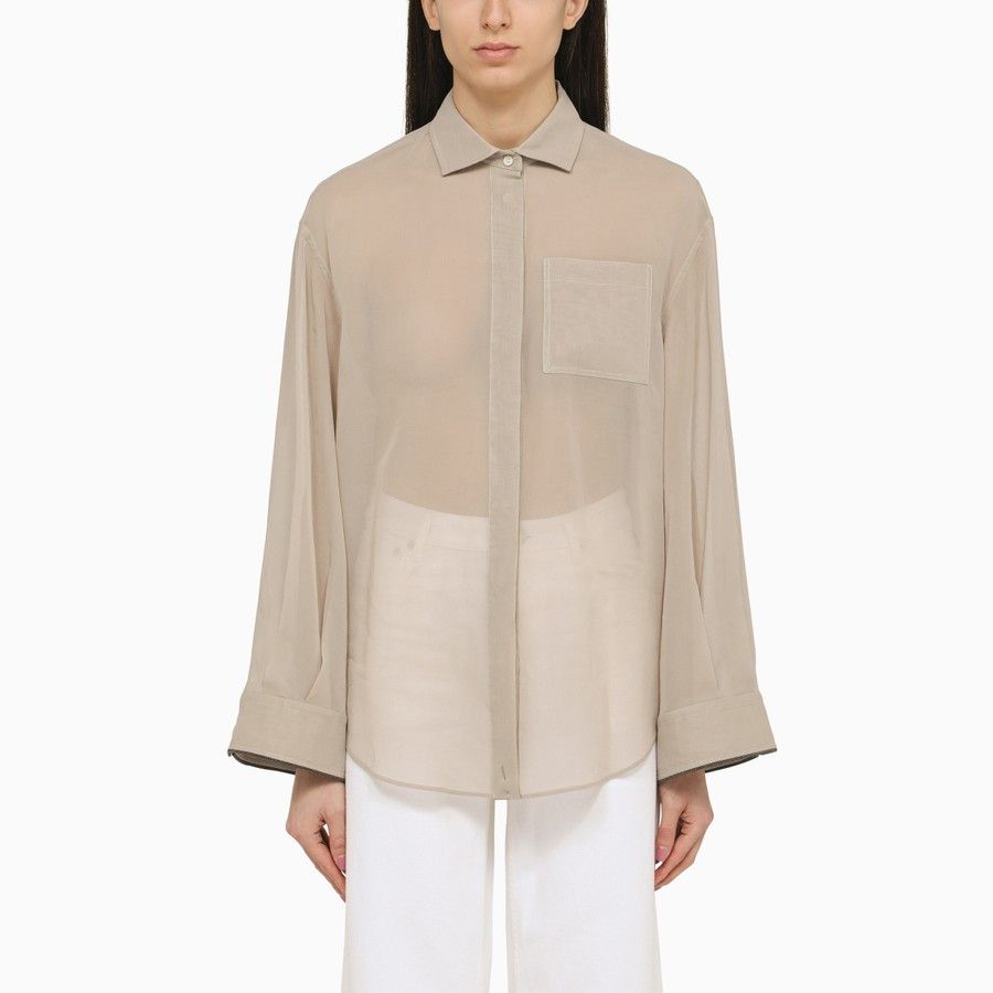 image of Brunello Cucinelli O1D2Blof0224 Shirt In Beige, Women's (Size XS)