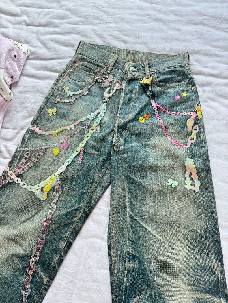Acne Studios Acne Studios Blue distressed washed candy chain jeans Size US 28 / EU 44 - 1 Thumbnail