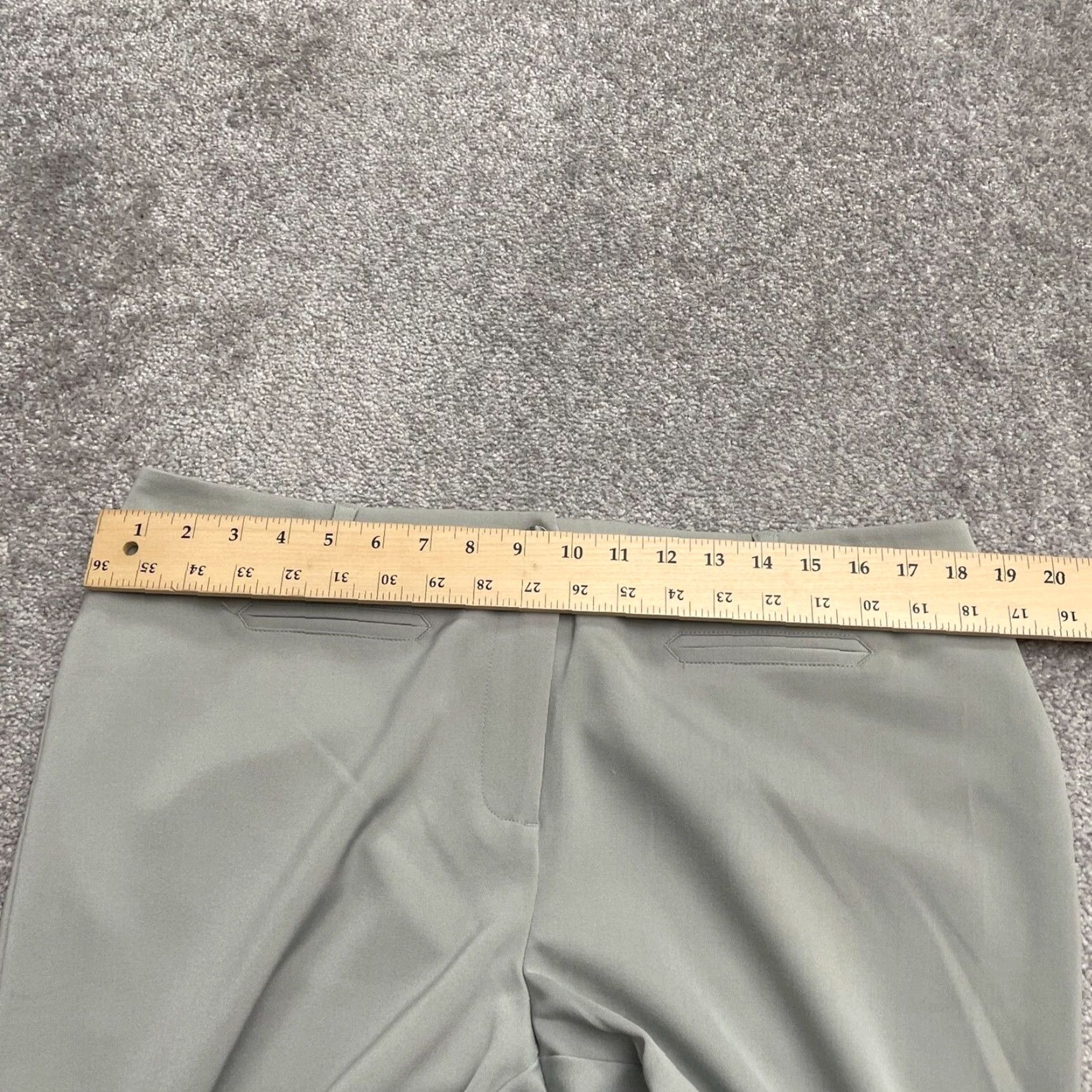 Vintage Chico's Trouser Dress Pants Womens 2.5 Short US12 Large Gray Straight 37x29.5 Size 36" / US 14 / IT 50 - 7 Thumbnail
