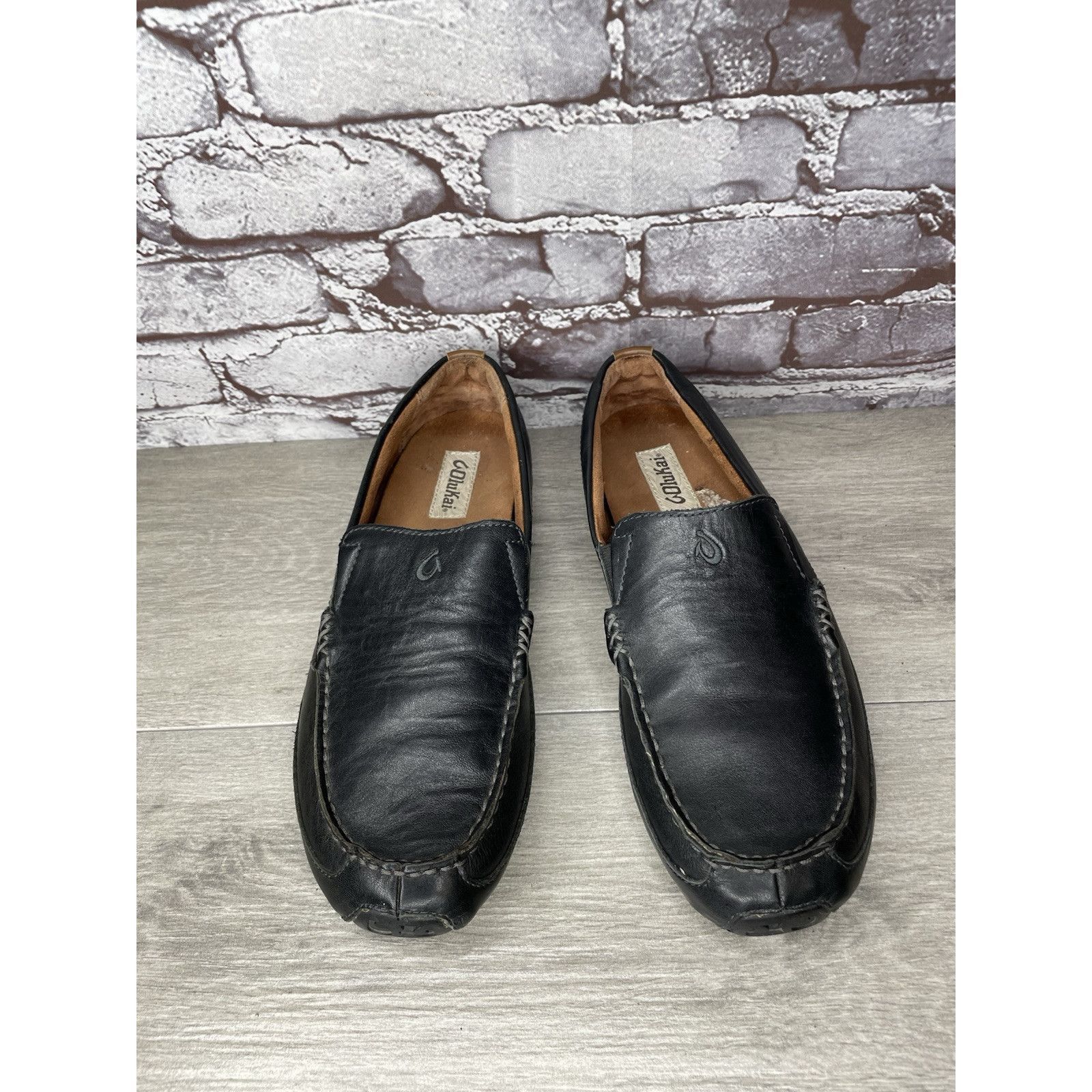 Olukai Olukai Akepa Moc Slip On Loafers Men's size 10.5 Black Leath Size US 10.5 / EU 43-44 - 14 Thumbnail