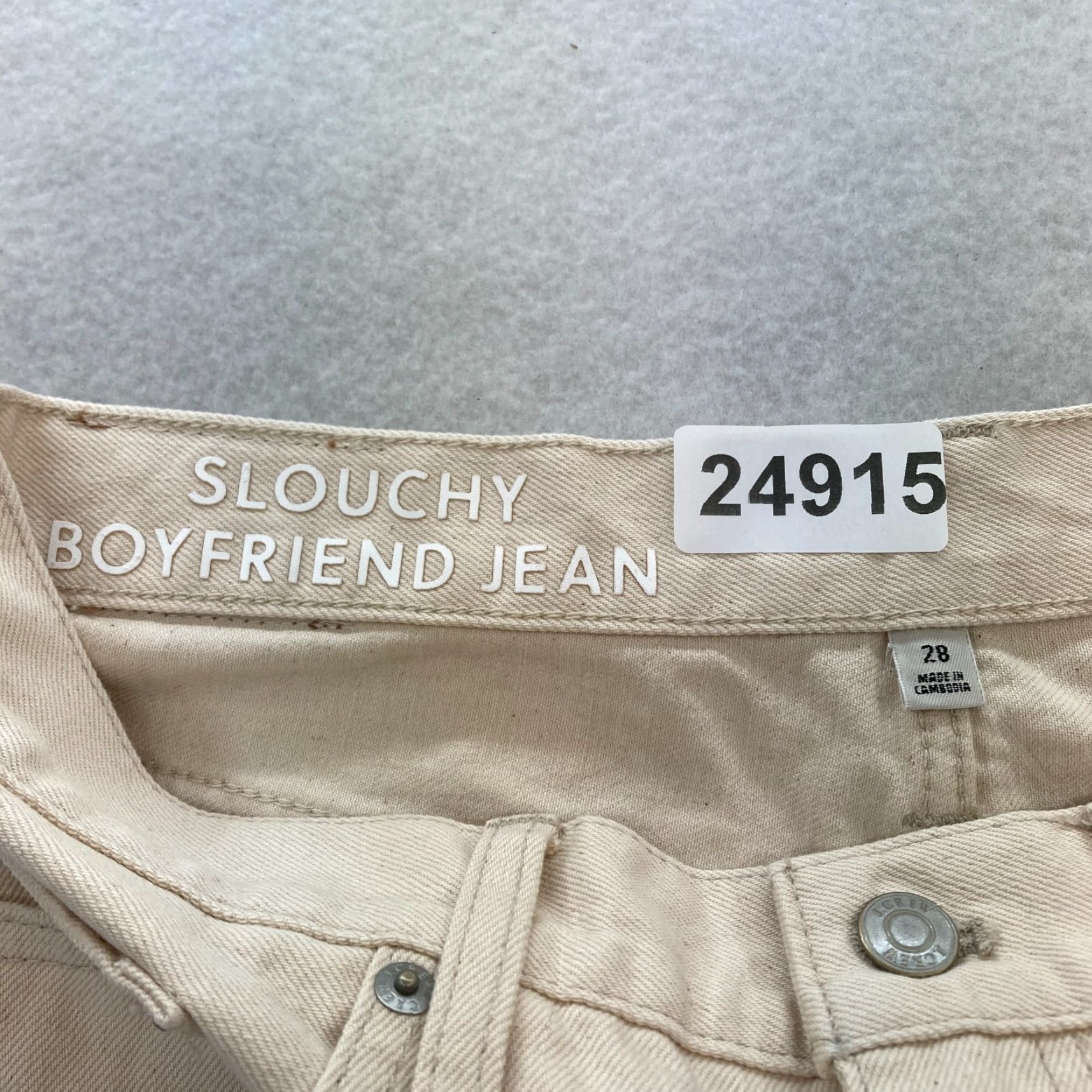 J.Crew J.CREW Slouchy Boyfriend Jeans Women's 28 Straight Leg Beige Denim Ankle Crop Jeans Size 28" / US 6 / IT 42 - 5 Thumbnail