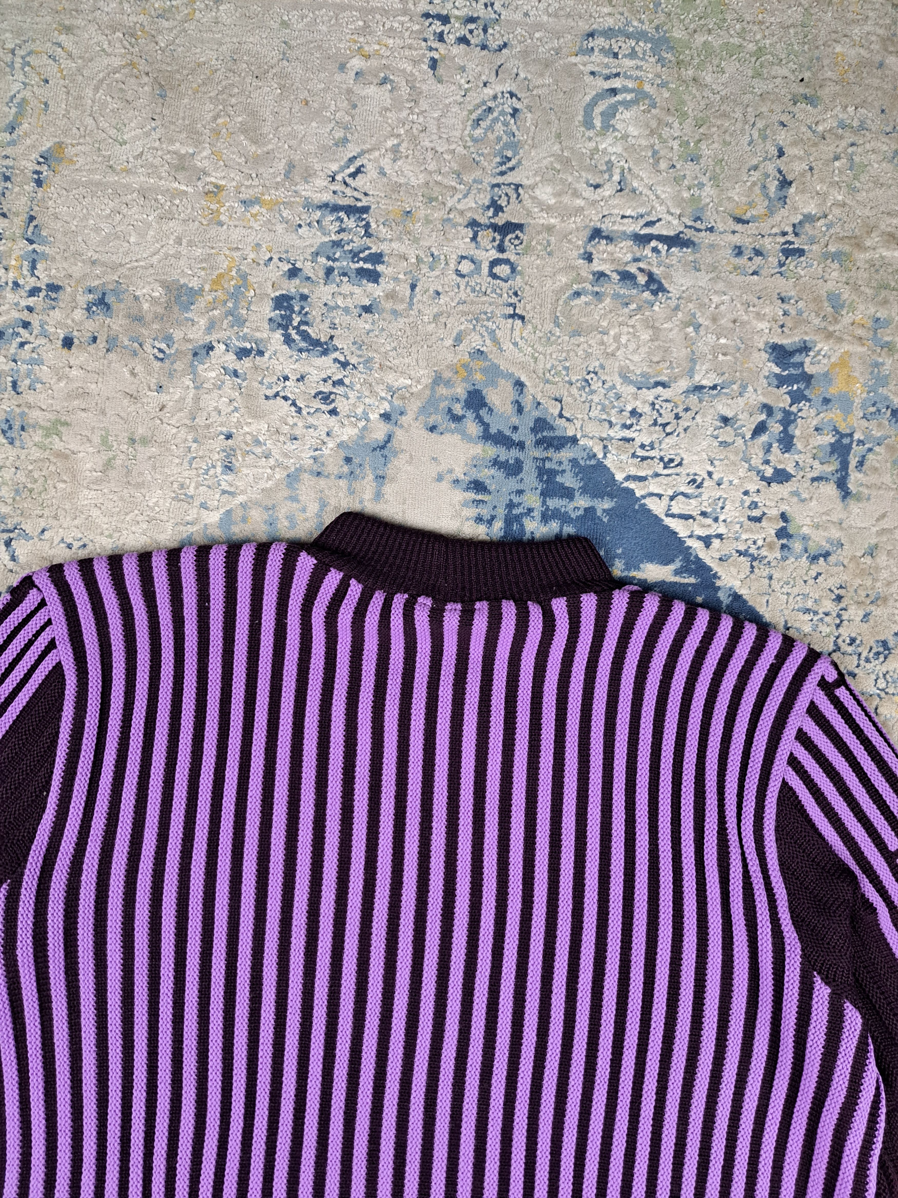 Japanese Brand Crazy Vintage y2k Purple Ribbed Knit Sweater Techno Size US L / EU 52-54 / 3 - 8 Thumbnail