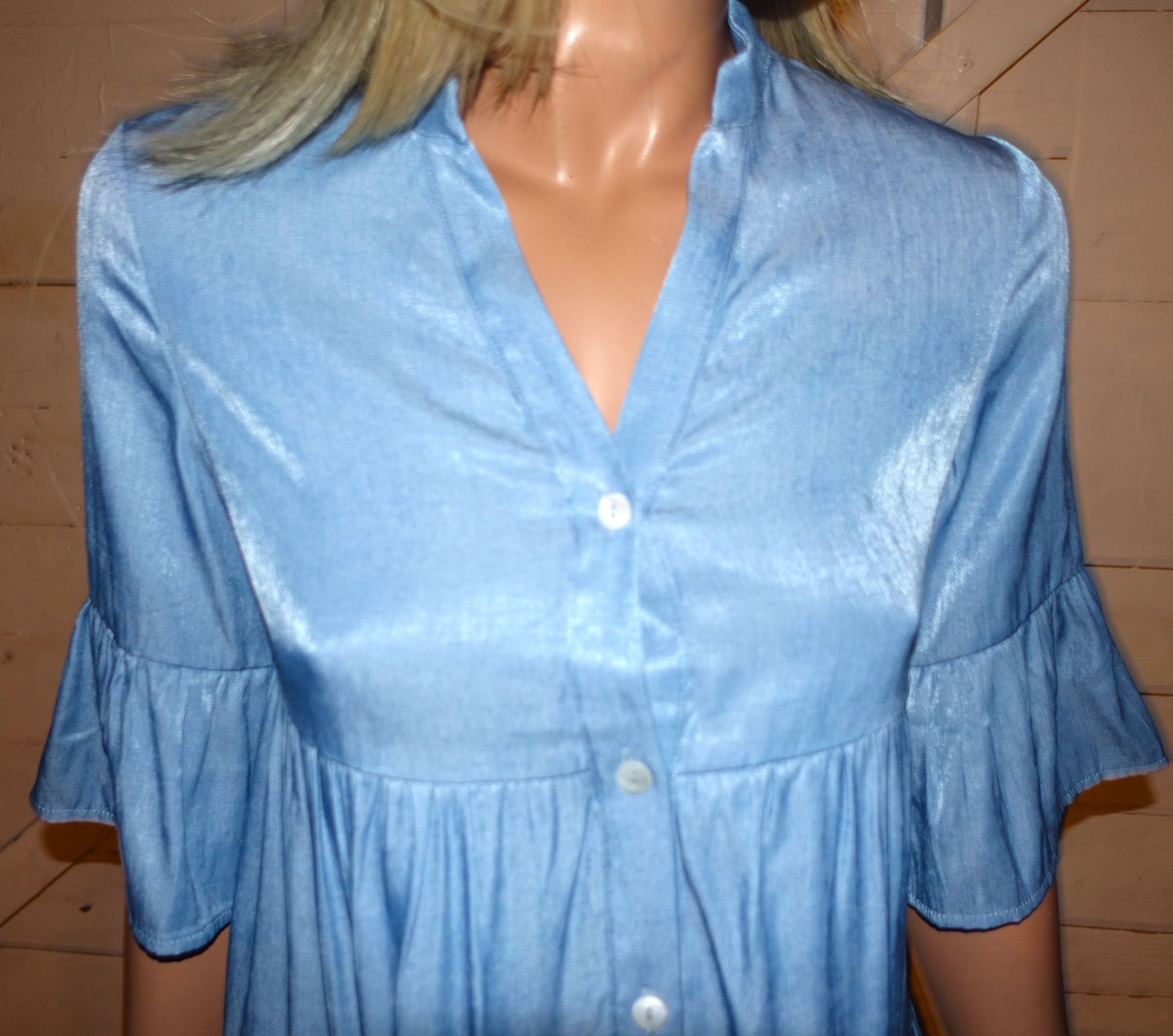 Other Cupshe Light Blue Tiered Ruffle Dress XS NWT Size XS / US 0-2 / IT 36-38 - 2 Thumbnail