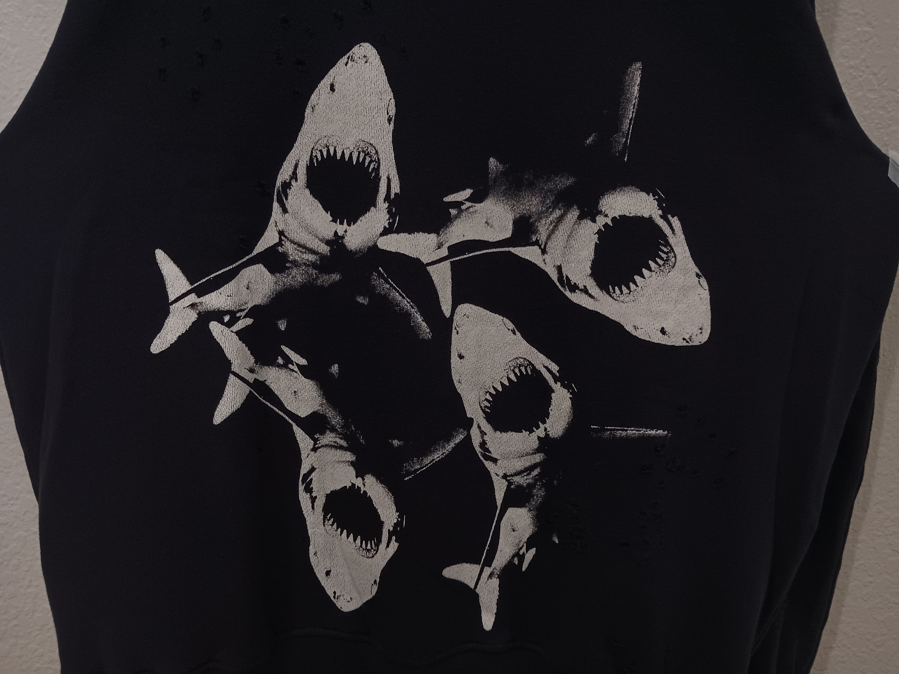 Amiri Amiri "Shark Cluster" SS18 Shotgun Distressed Sweatshirt Size US L / EU 52-54 / 3 - 8 Thumbnail