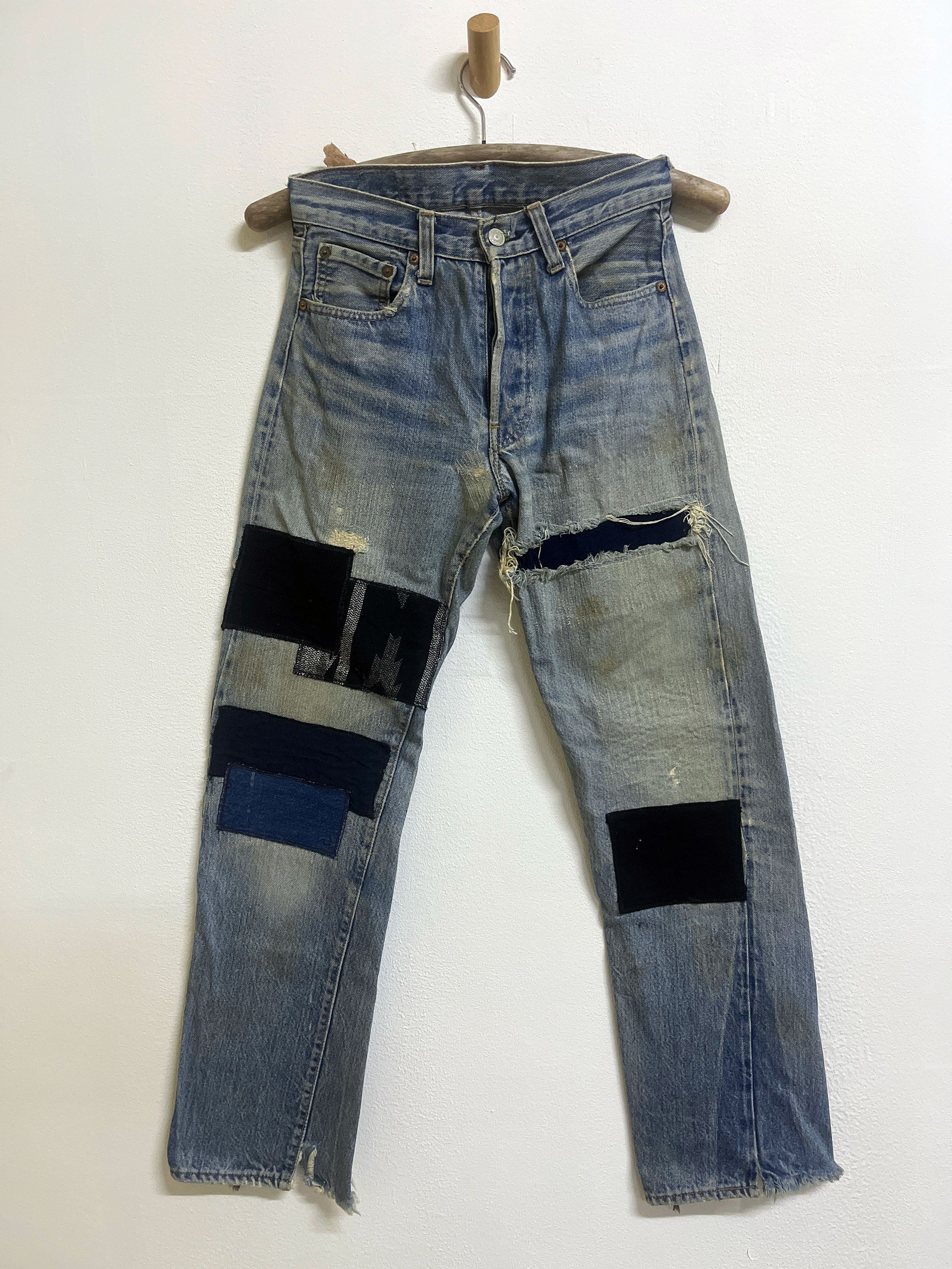Levi's Vintage Clothing Distressed Faded Custom Craft 1 of 1 70s 80s Selvedge Size US 27 - 1 Thumbnail