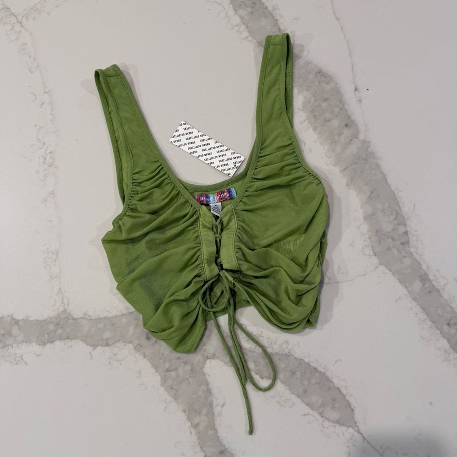 Urban Outfitters Urban Outfitters NWT Ruched Lace Up Crop Sheer Tank Womens M Size M / US 6-8 / IT 42-44 - 5 Thumbnail