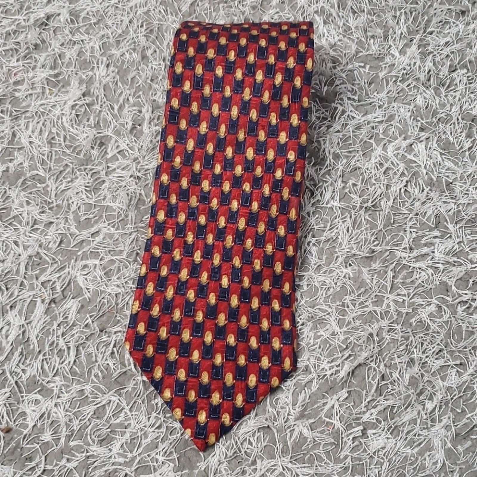 Ermenegildo Zegna Ermenegildo Zegna Geometric Red & Blue 100% Silk Tie Size ONE SIZE - 2 Thumbnail