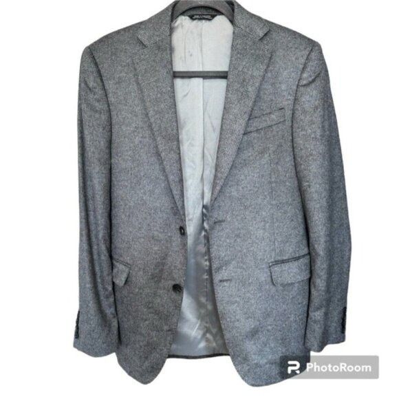 Saks Fifth Avenue Saks Fifth Avenue Two-Button Cashmere Silk Blend Herringbone Size 38R - 5 Thumbnail