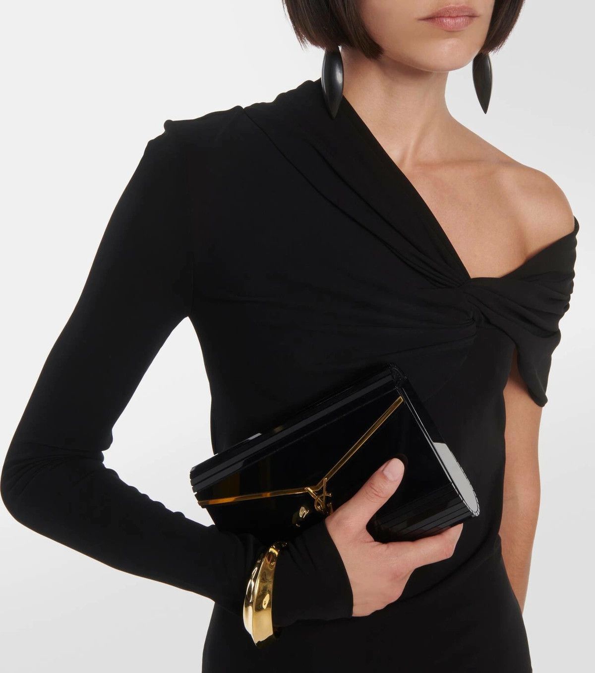 Saint Laurent Paris o1y0126 Mini Dress in Black Size S / US 4 / IT 40 - 2 Thumbnail