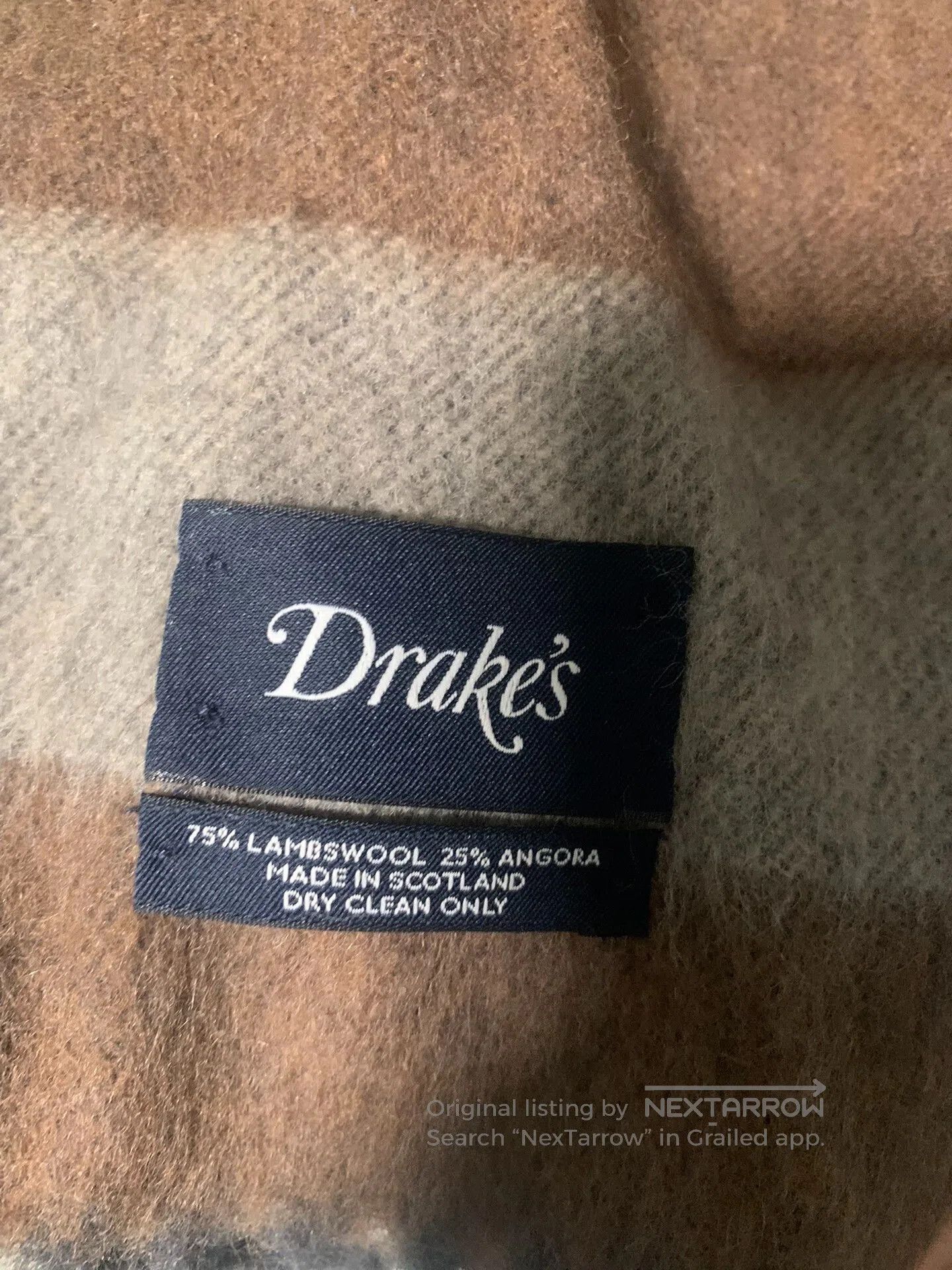 Drake's drakes wool angora rabbit hair scarf. Size ONE SIZE - 3 Thumbnail
