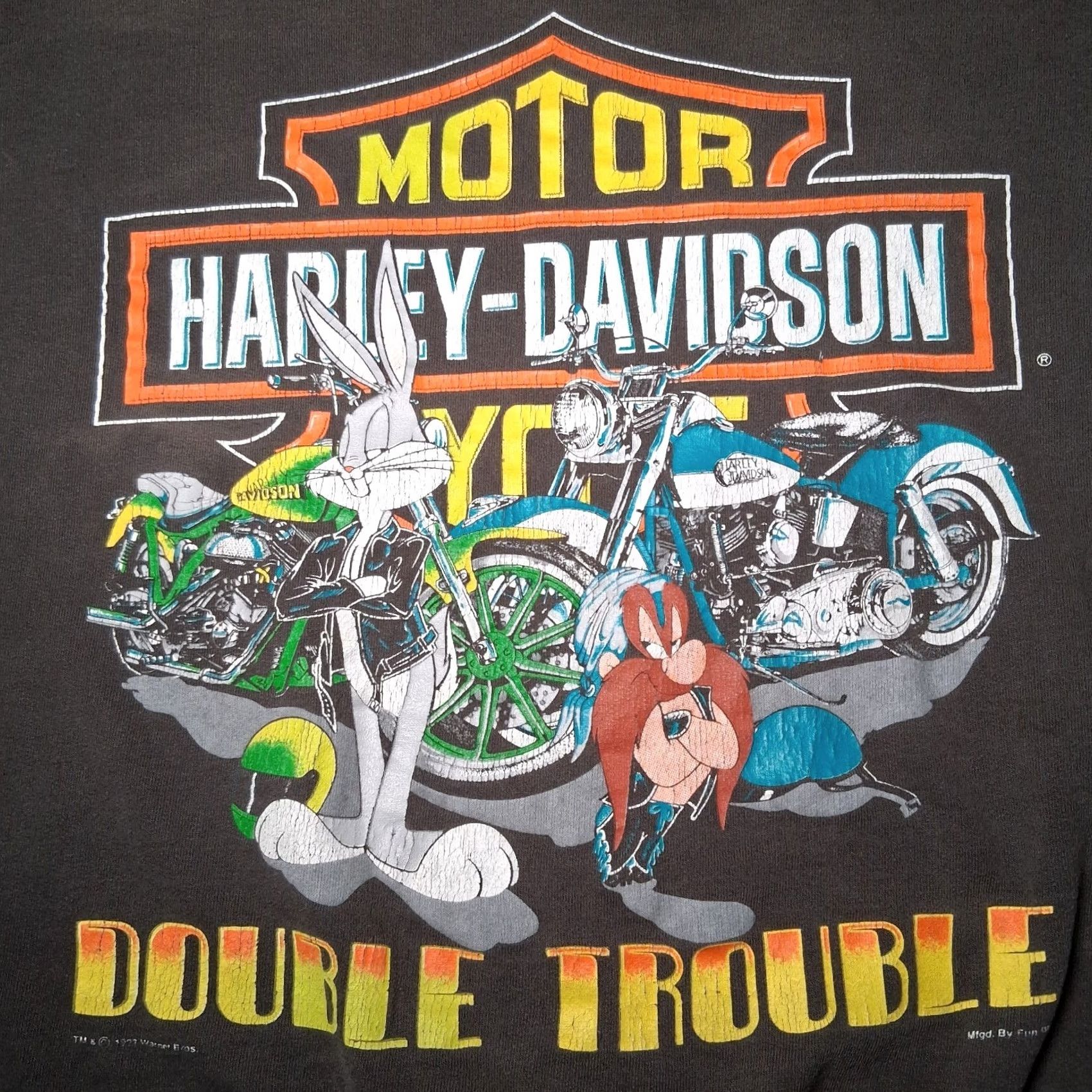 Harley Davidson VINTAGE Harley-Davidson Sweatshirt Crewneck Mens L Black Distressed Bugs Bunny Yosemite Sam Graphic Size US L / EU 52-54 / 3 - 6 Thumbnail