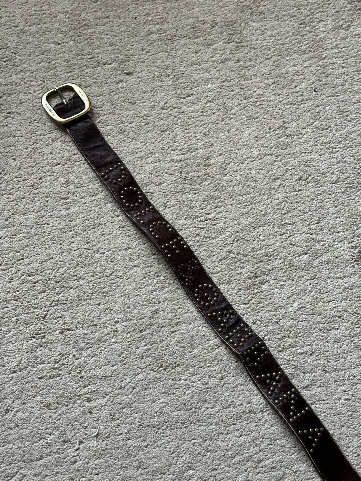 Dolce & Gabbana 2000s Dolce & Gabbana Cow Hide fur Leather Studded Belt Size 30 - 1 Thumbnail