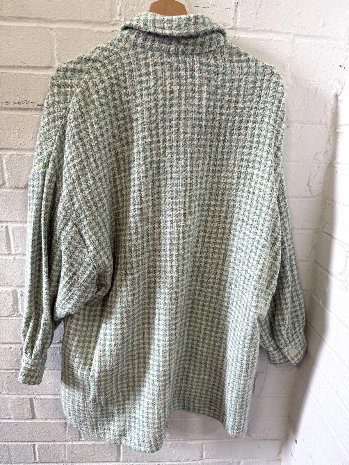 Zara ZARA Green Houndstooth Overshirt Jacket Size 34R - 2 Thumbnail