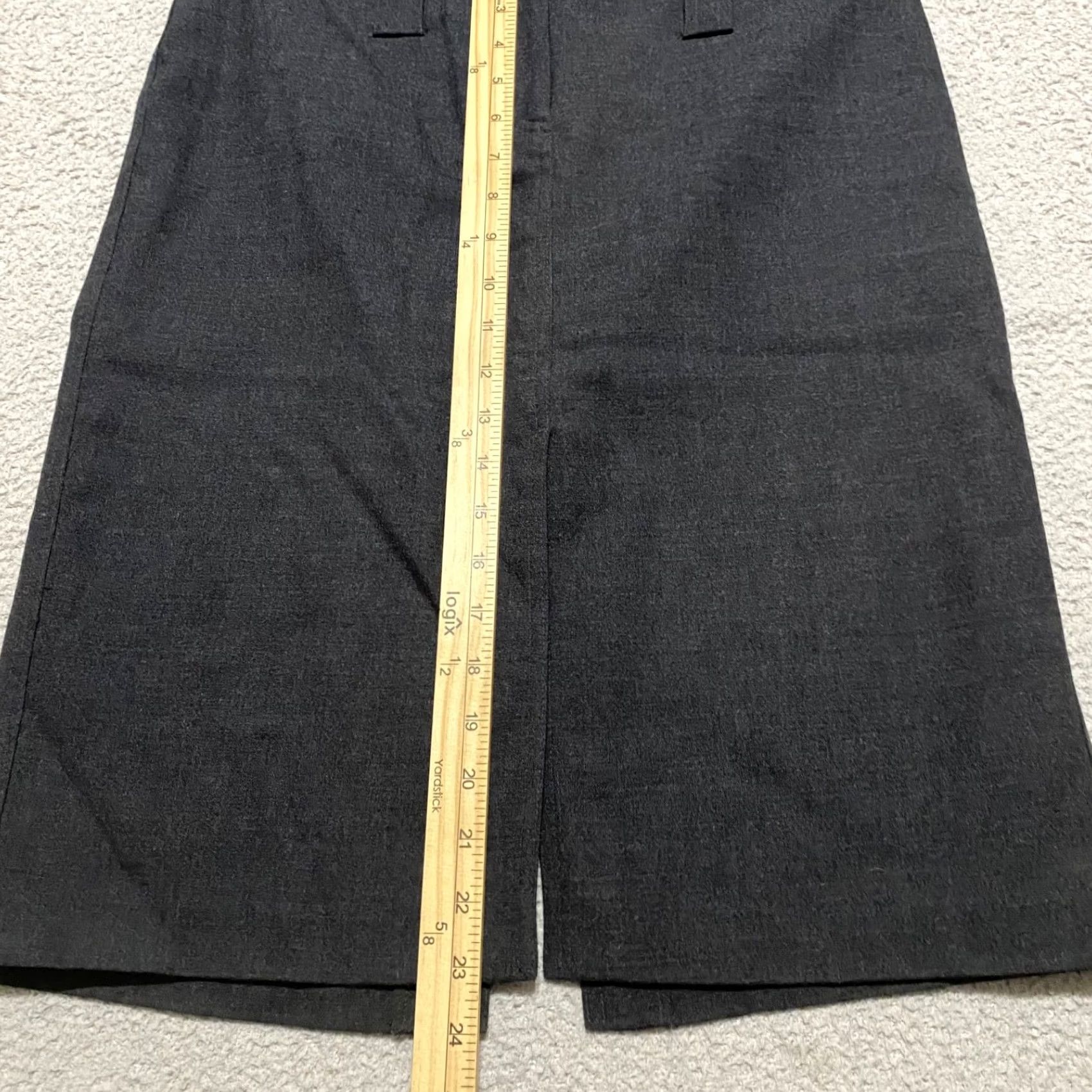 Express Express Skirt Knee Length Wool Black Gray Pencil Straight Womens Size 8 Stretch Pockets Lined Rise Mid 656 Size 30" / US 8 / IT 44 - 4 Thumbnail