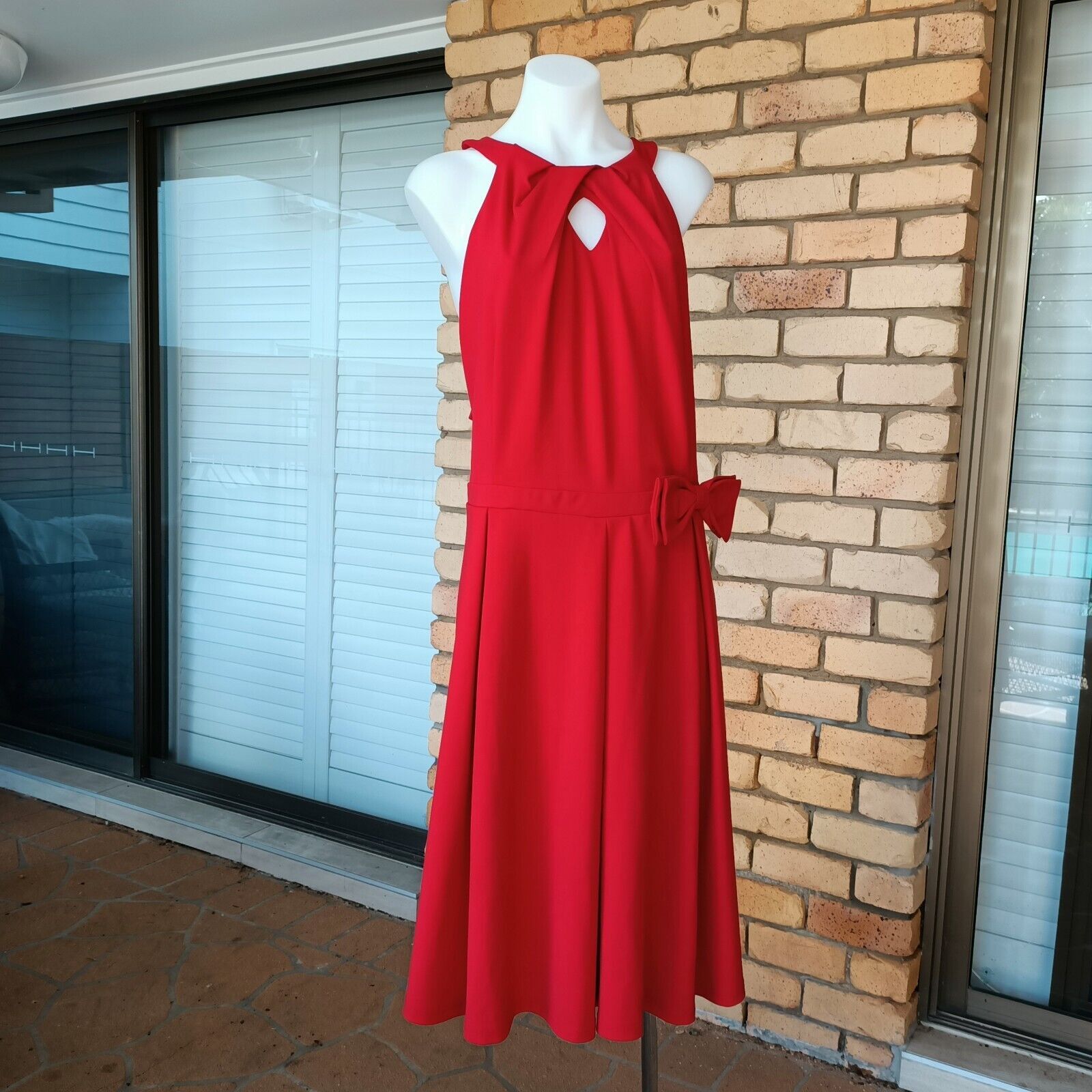 Designer × Vintage Lindy Bop Womens Fit & Flare Pleated Dress Sleeveless Pinup Size XXL / US 16-18 / IT 52-54 - 2 Thumbnail