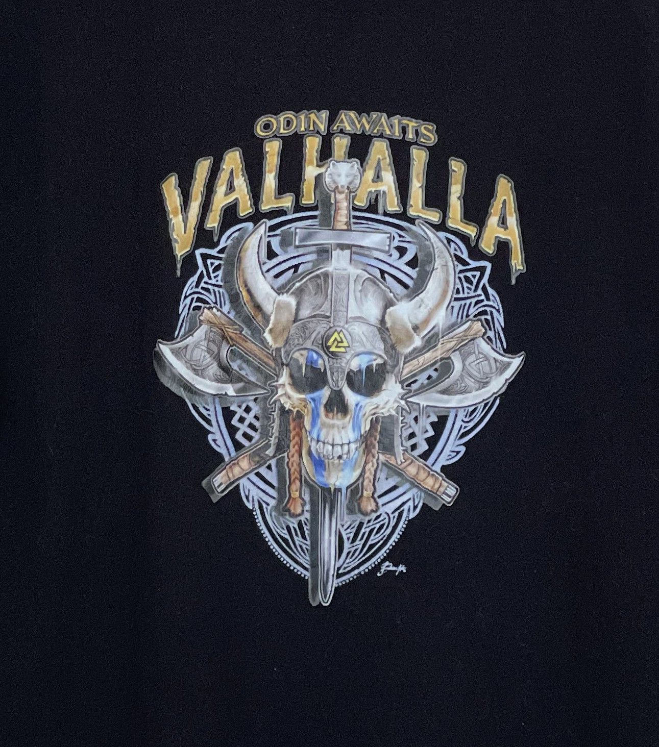Vintage Vintage Y2K VALHALIA ODIN AWAITS Size US L / EU 52-54 / 3 - 2 Thumbnail