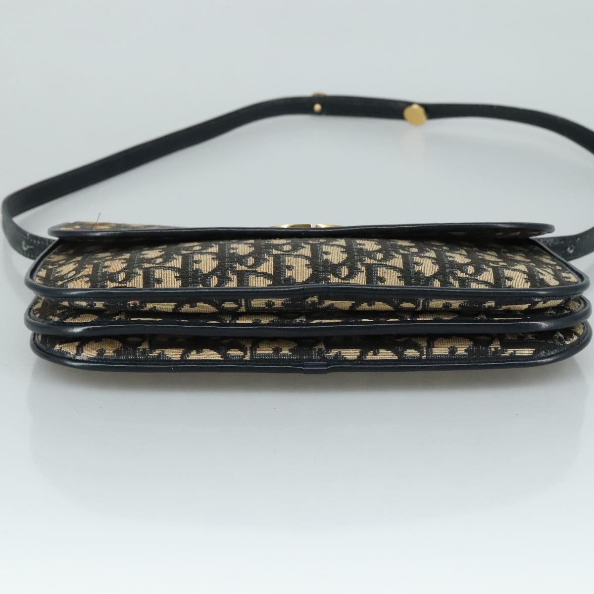 Dior DIOR Trotter Canvas Shoulder Bag Navy Gold Size ONE SIZE - 9 Thumbnail