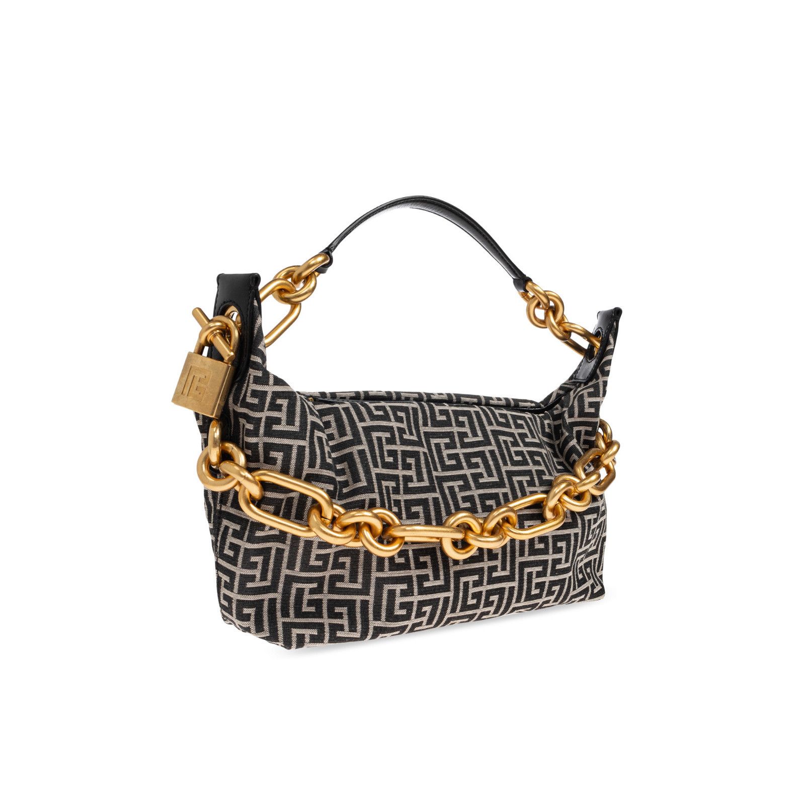Balmain BALMAIN Sync Medium Black Jacquard Top Handle Bag New & Auth Size ONE SIZE - 3 Thumbnail