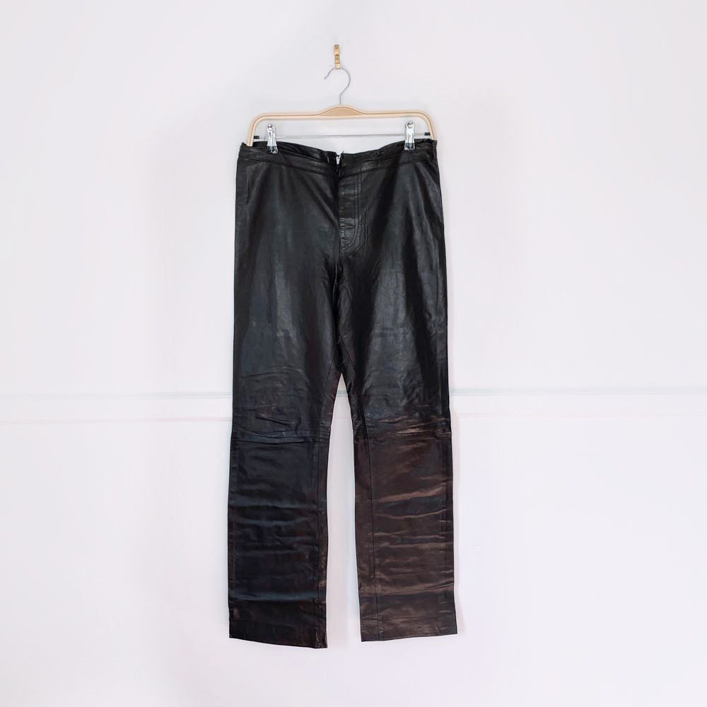 Roberto Cavalli vintage 00s roberto cavalli low rise butter leather pants Size 30" / US 8 / IT 44 - 1 Thumbnail