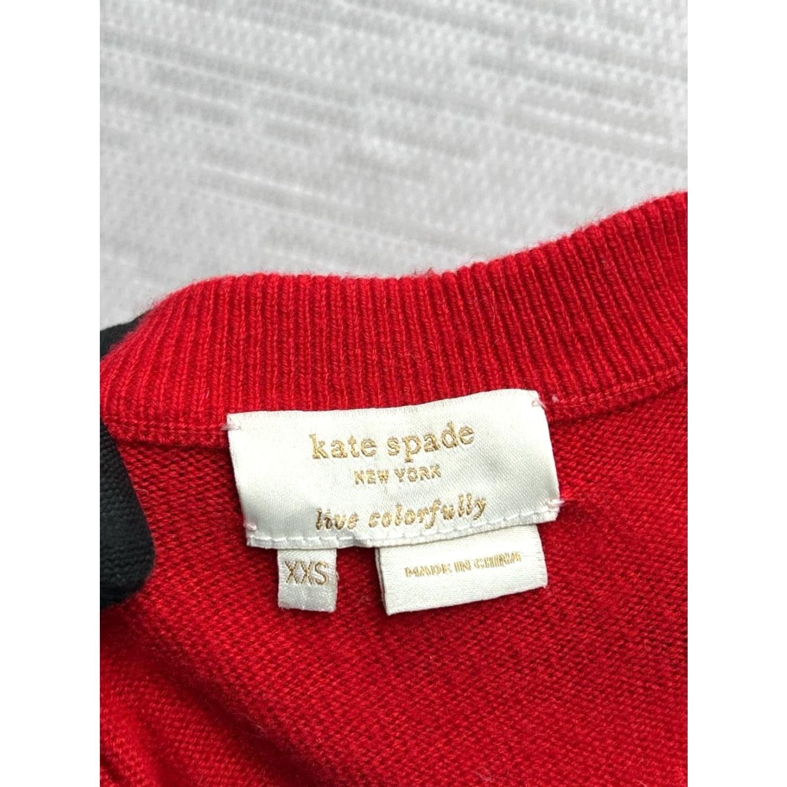 Vintage Kate Spade Sweater Womens Xxs Red Wool Knit Cardigan Size XXS / US 00 / IT 34 - 3 Thumbnail