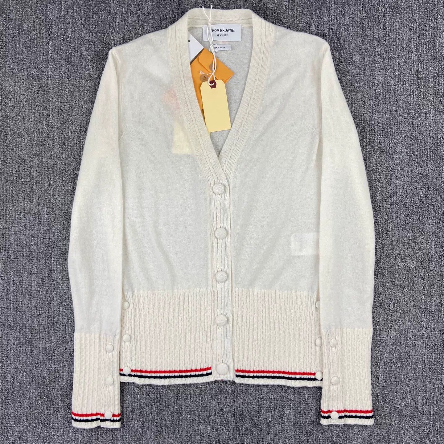 Thom Browne thom browne white knit cardigan wm25815 Size US S / EU 44-46 / 1 - 1 Thumbnail