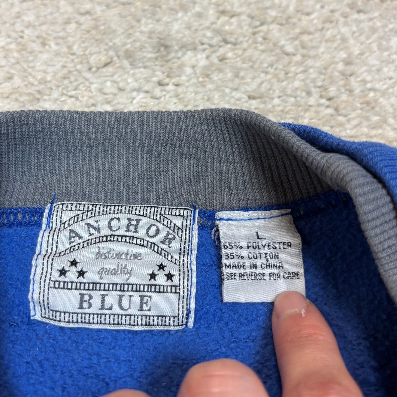 Anchor Blue × Vintage Vintage Anchor Blue Striped Pocket Sweatshirt Men's L Y2K Size US L / EU 52-54 / 3 - 4 Thumbnail